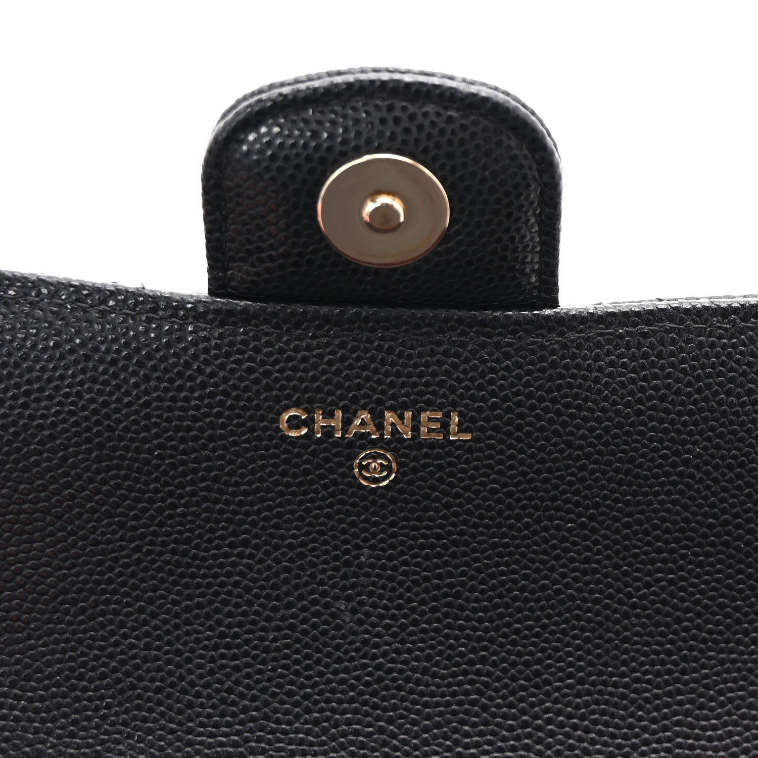 Caviar Quilted Glasses Case With Chain Black
