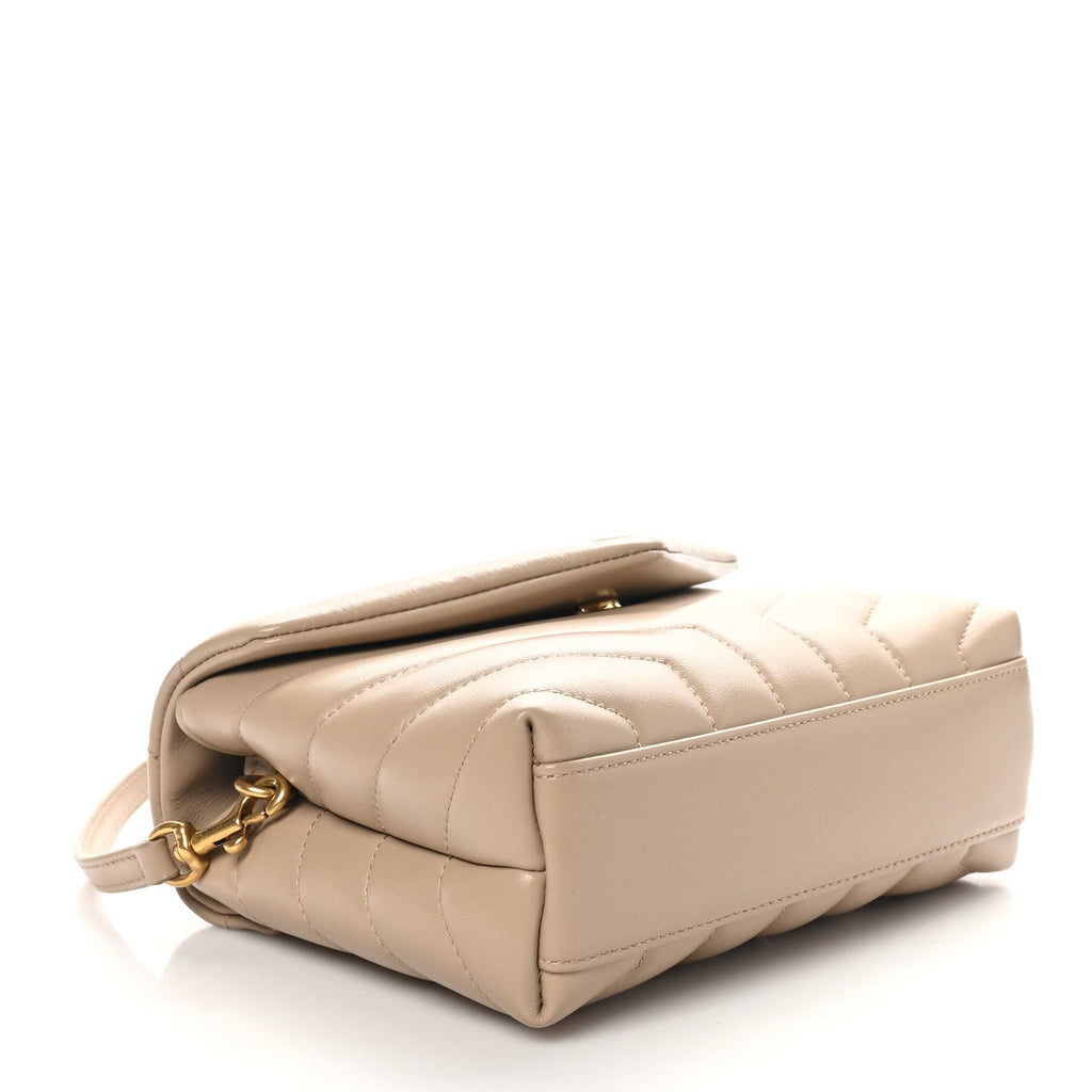 Calfskin Y Quilted Monogram Toy Loulou Crossbody Bag Dark Beige