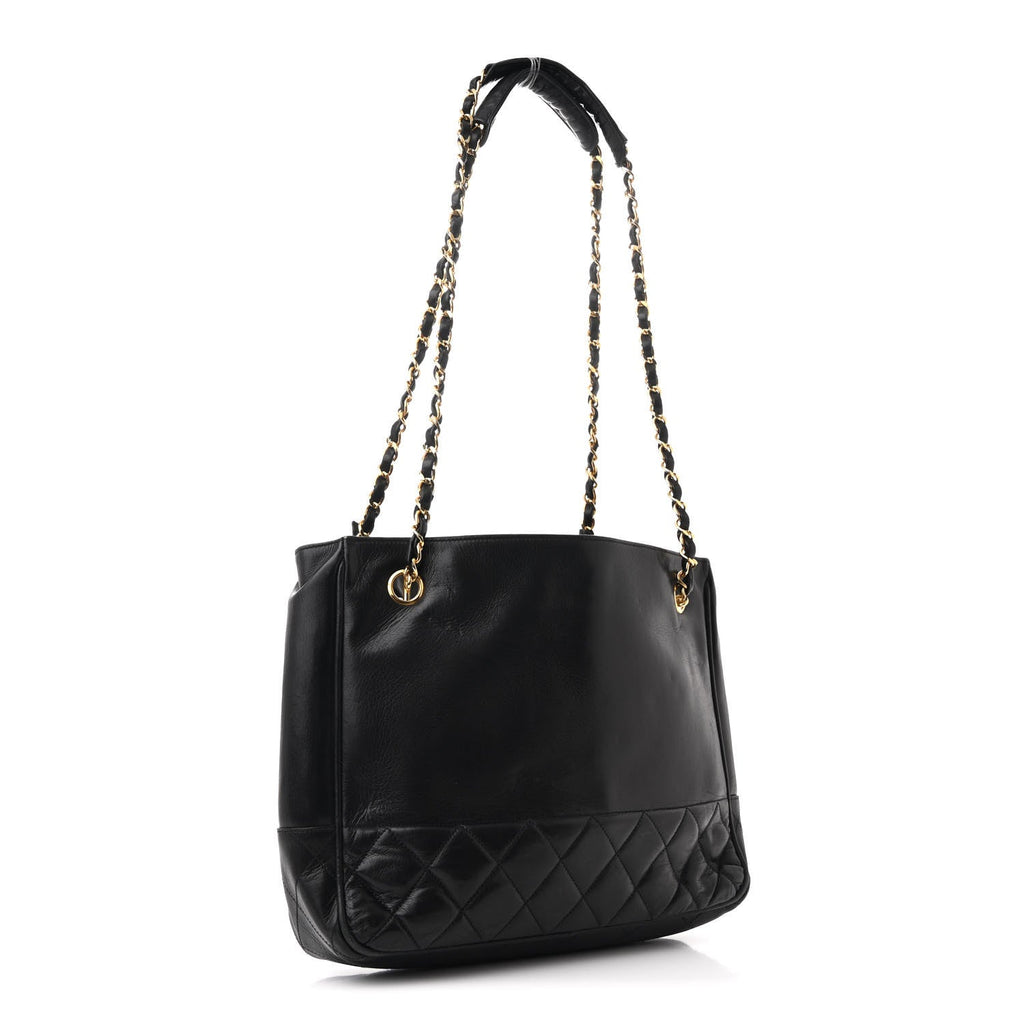 Lambskin Quilted Shoulder Bag Black