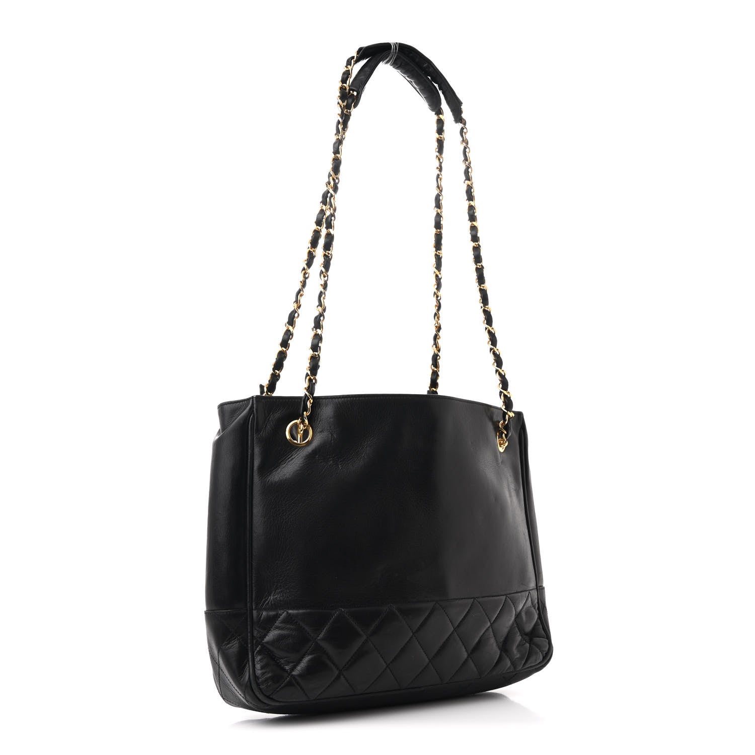 Lambskin Quilted Shoulder Bag Black