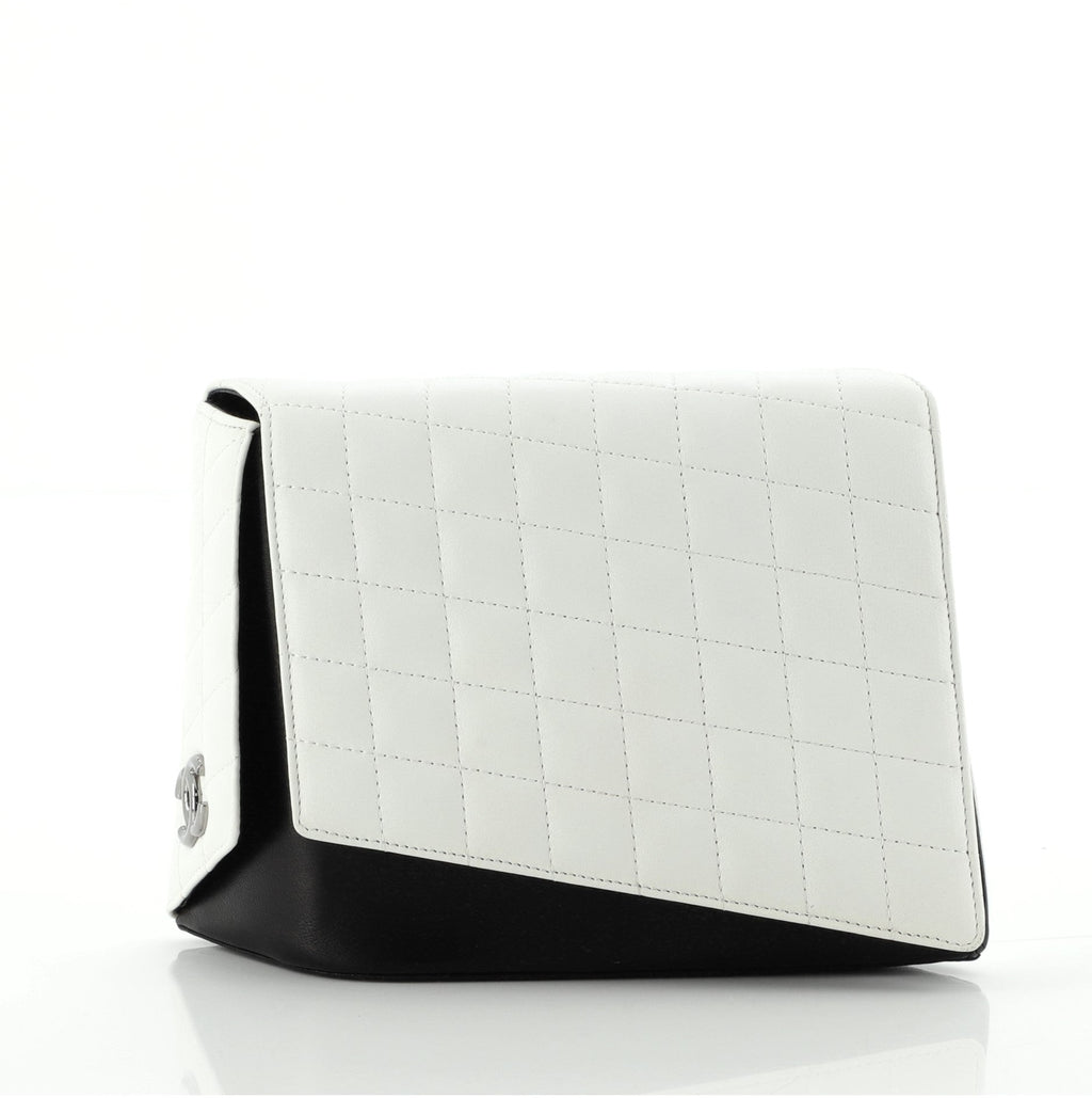 Asymmetric Clutch Quilt Lambskin