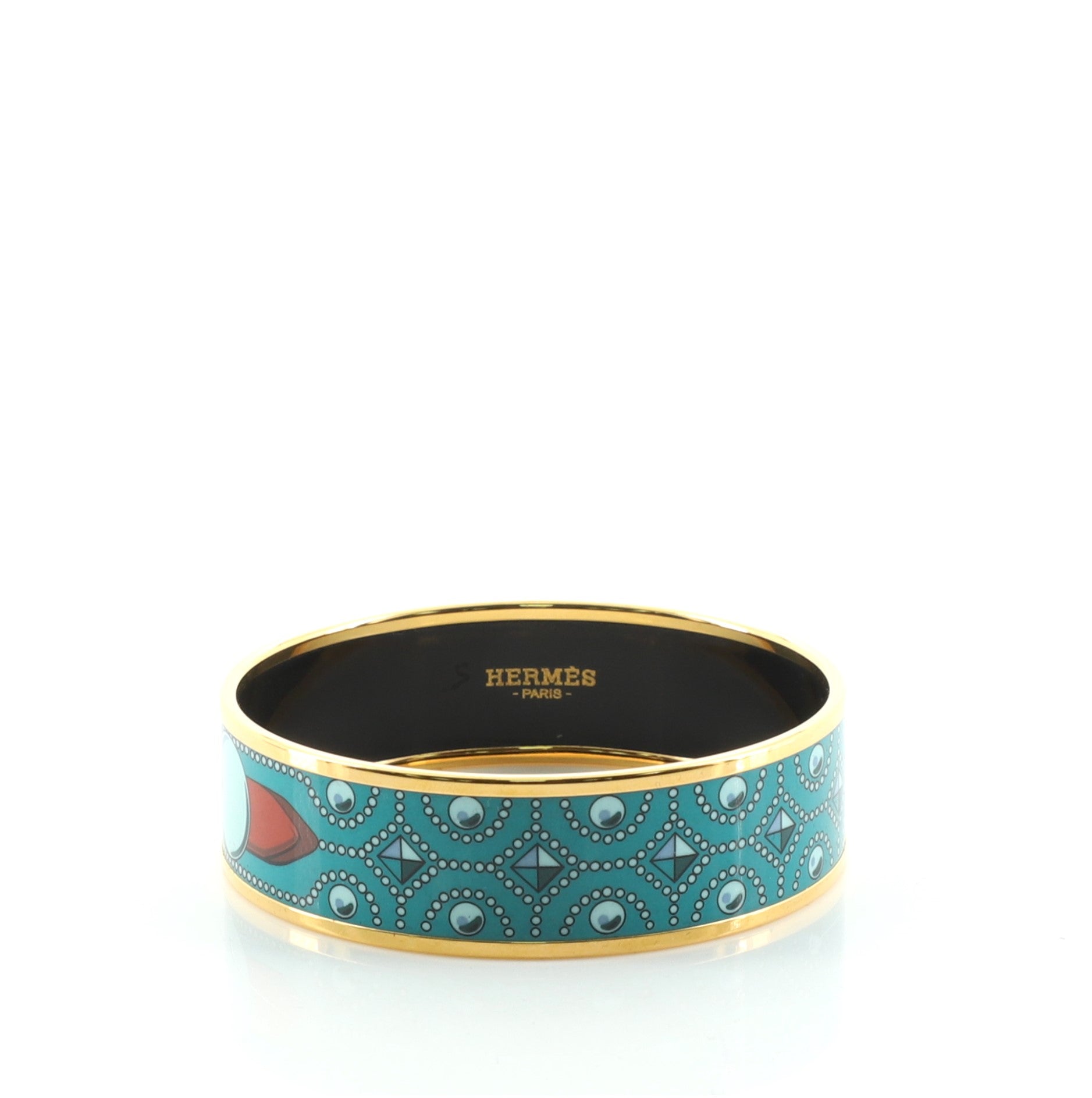 Bangle Bracelet Printed Enamel Wide
