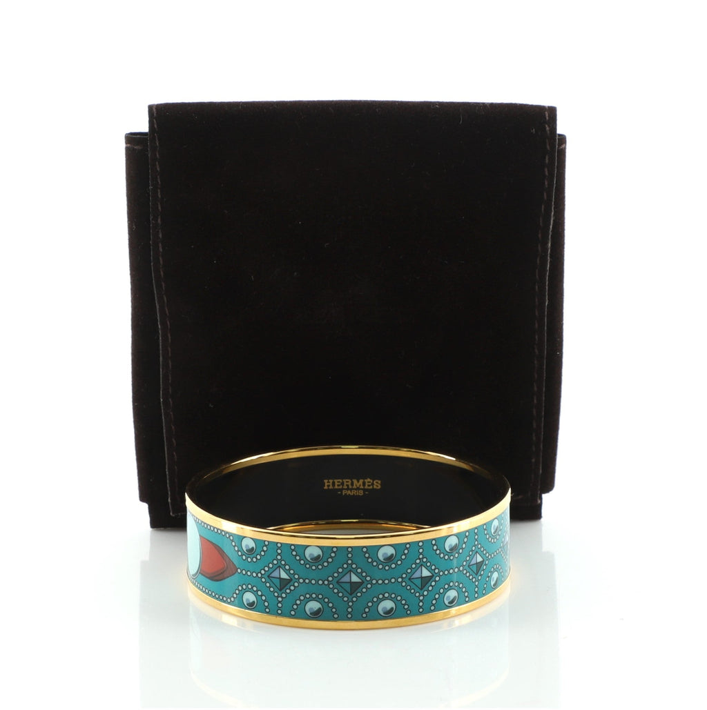 Bangle Bracelet Printed Enamel Wide