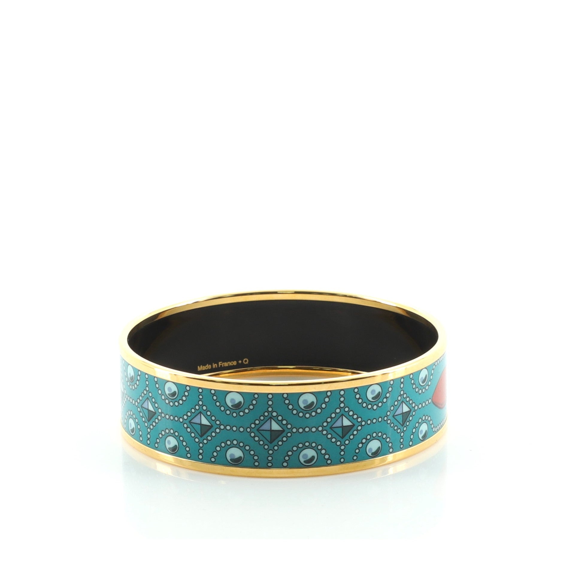 Bangle Bracelet Printed Enamel Wide
