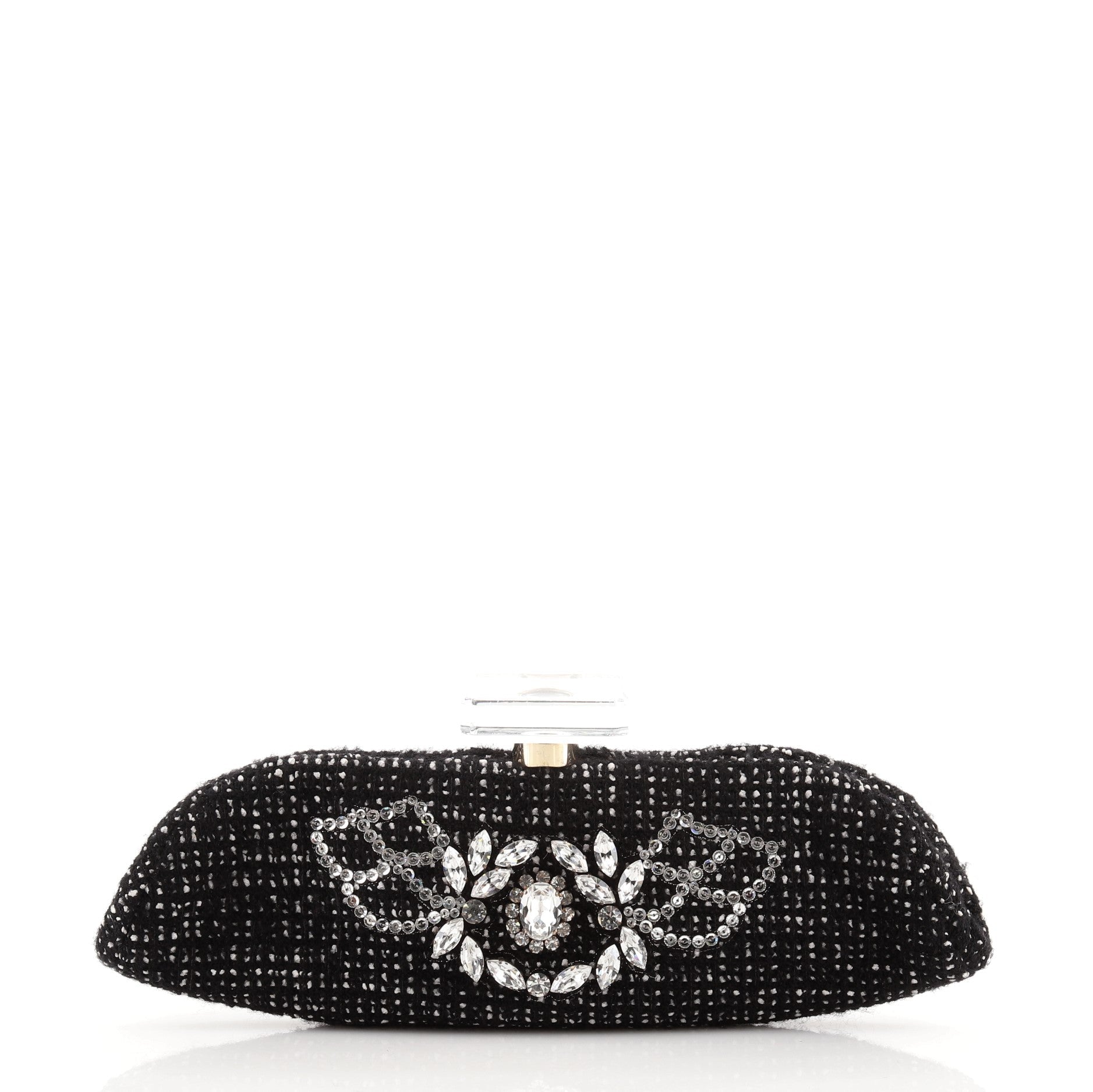 Vintage Pefume Bottle Clutch Embellished Tweed
