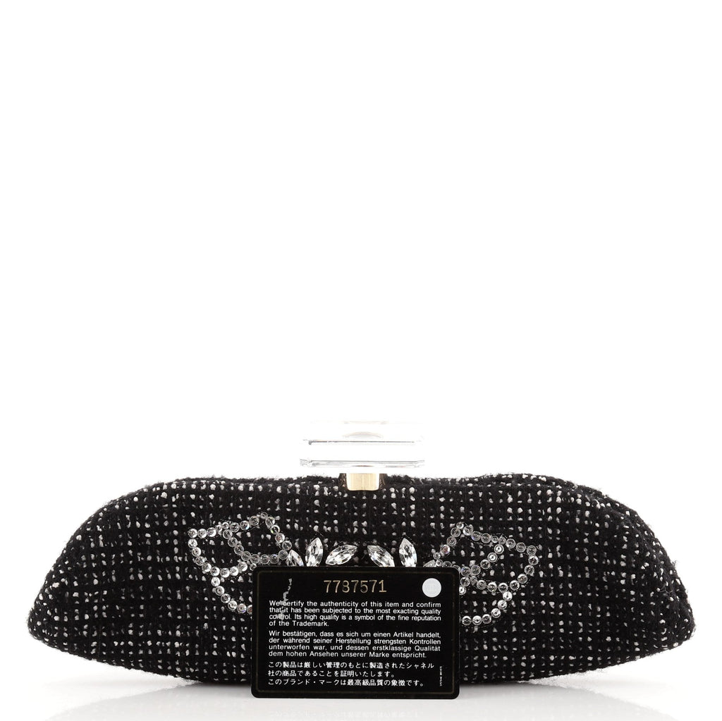 Vintage Pefume Bottle Clutch Embellished Tweed
