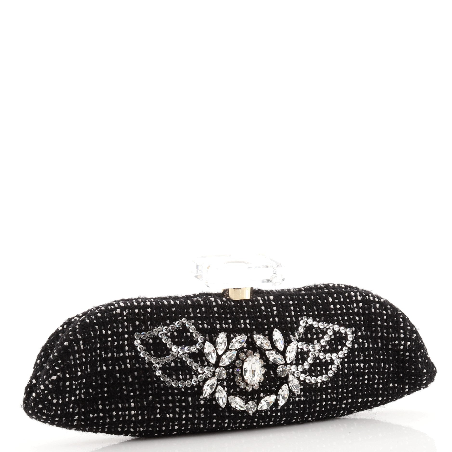 Vintage Pefume Bottle Clutch Embellished Tweed