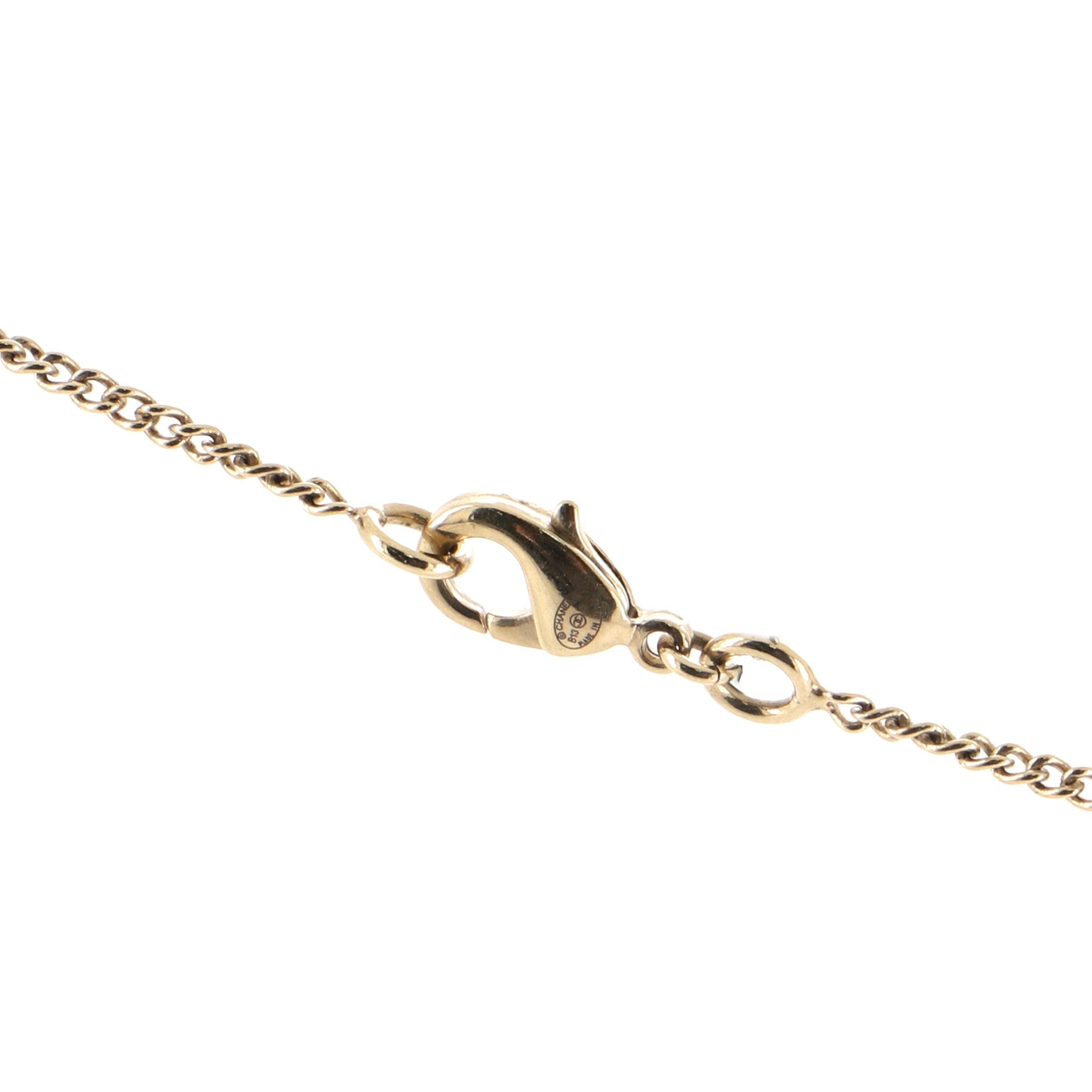 CC Flap Bag Pendant Long Necklace Metal and Enamel