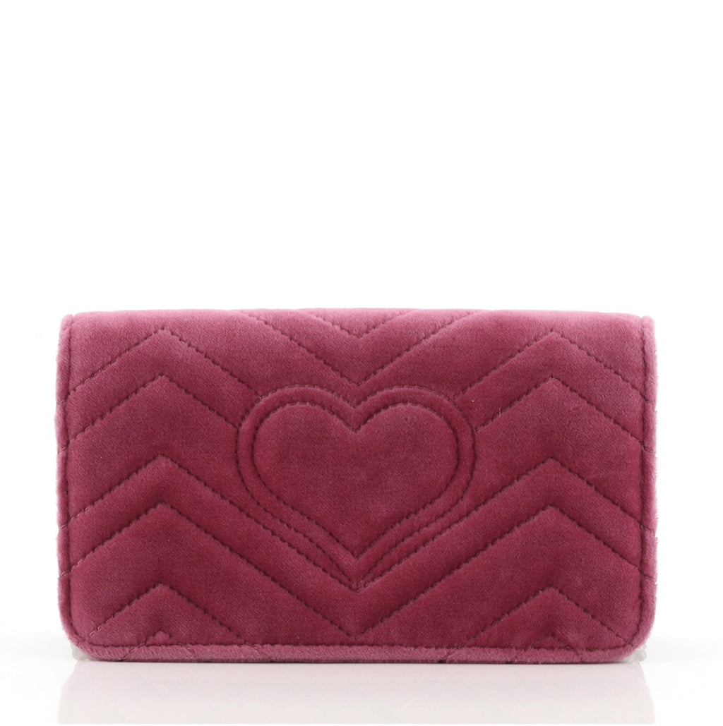 GG Marmont Chain Flap Bag Embroidered Matelasse Velvet Mini