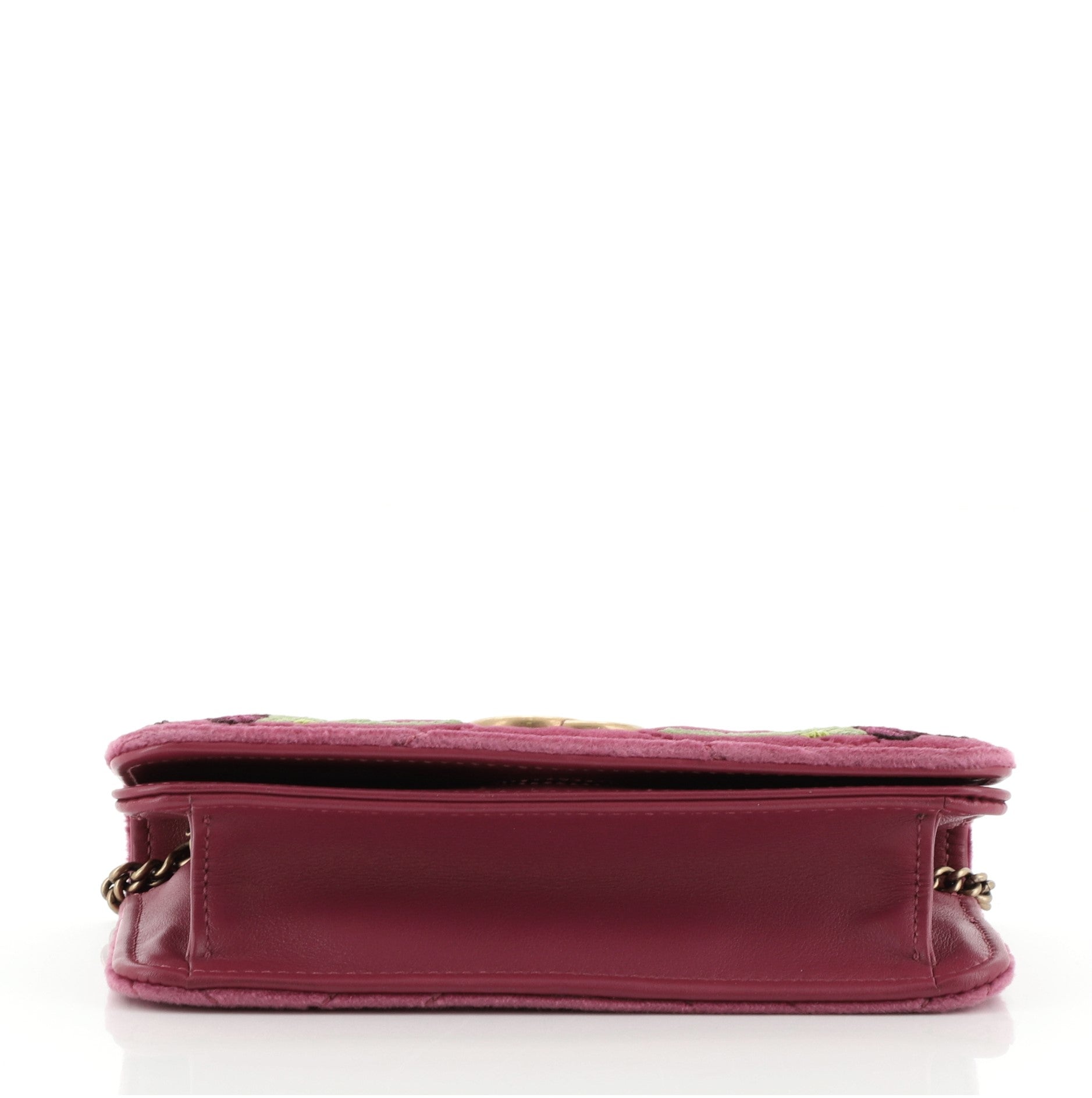 GG Marmont Chain Flap Bag Embroidered Matelasse Velvet Mini