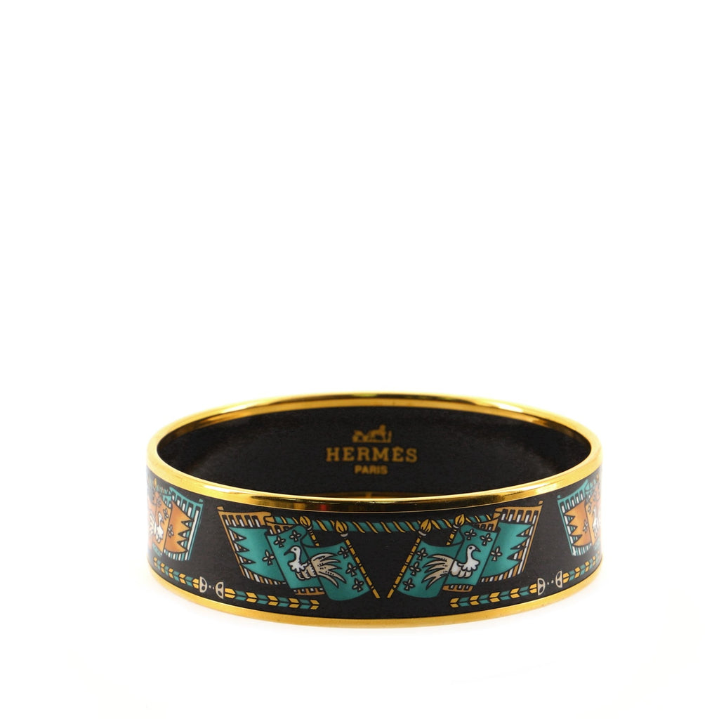 Bangle Bracelet Printed Enamel Wide