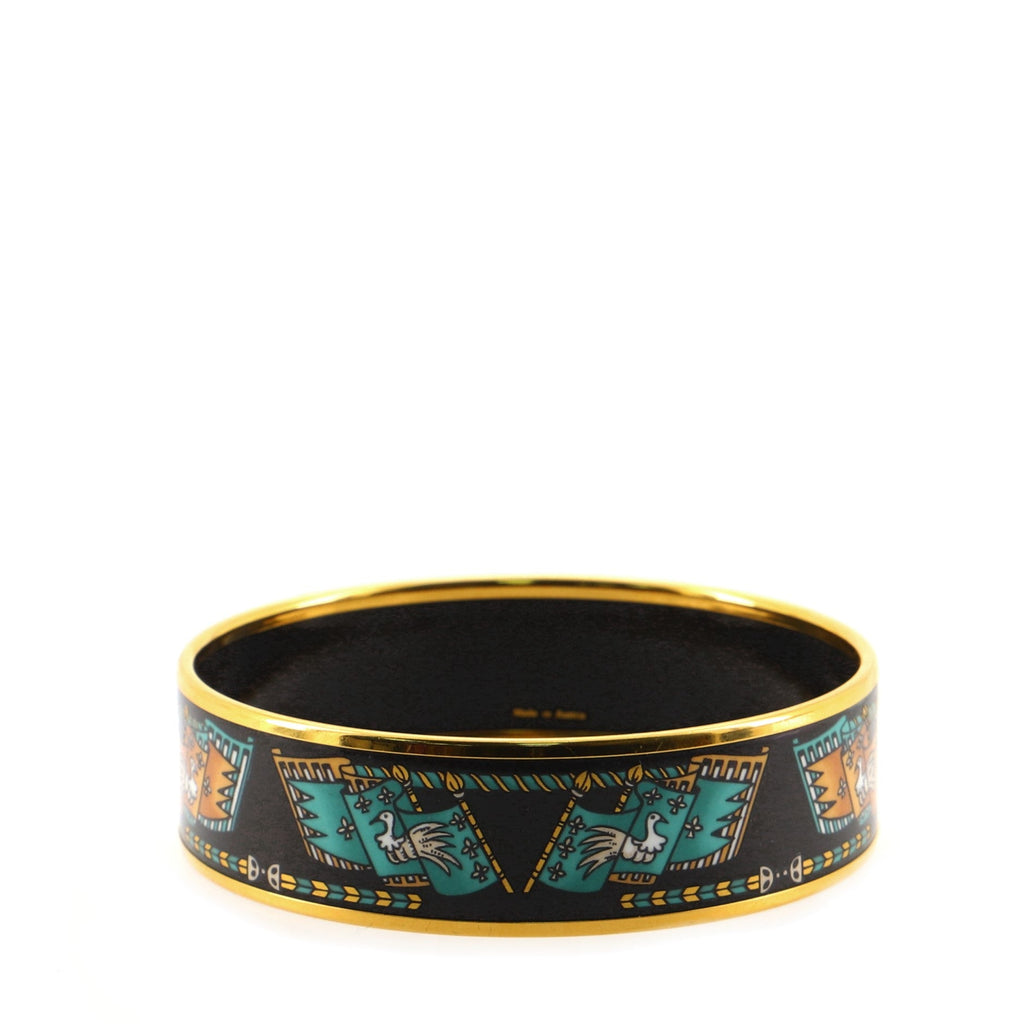 Bangle Bracelet Printed Enamel Wide