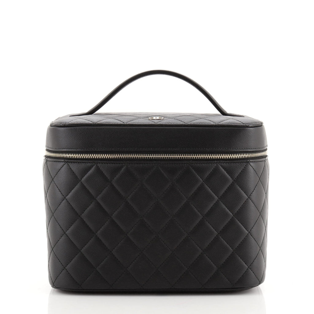 Classic Vanity Case Quilted Caviar Medium