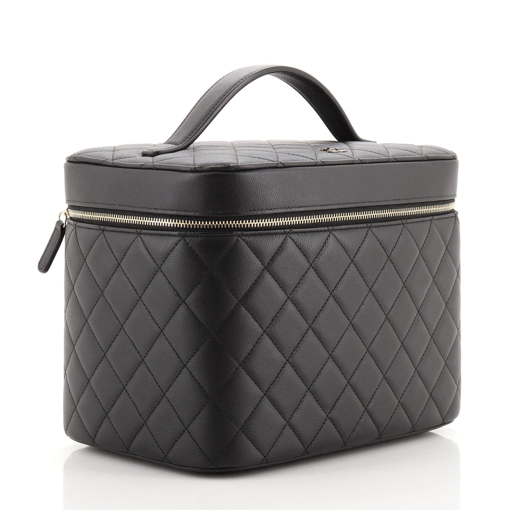 Classic Vanity Case Quilted Caviar Medium