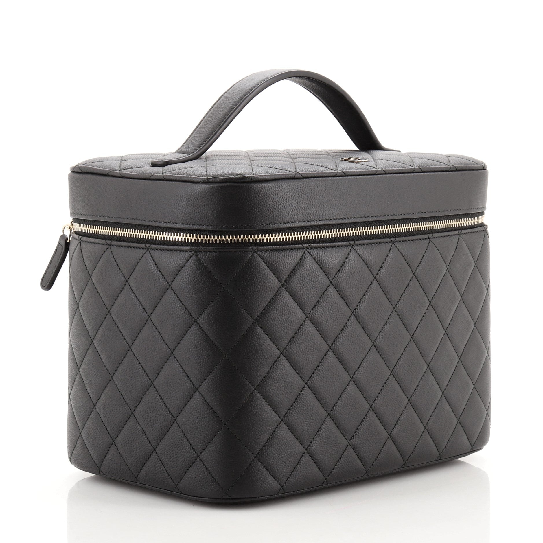 Classic Vanity Case Quilted Caviar Medium
