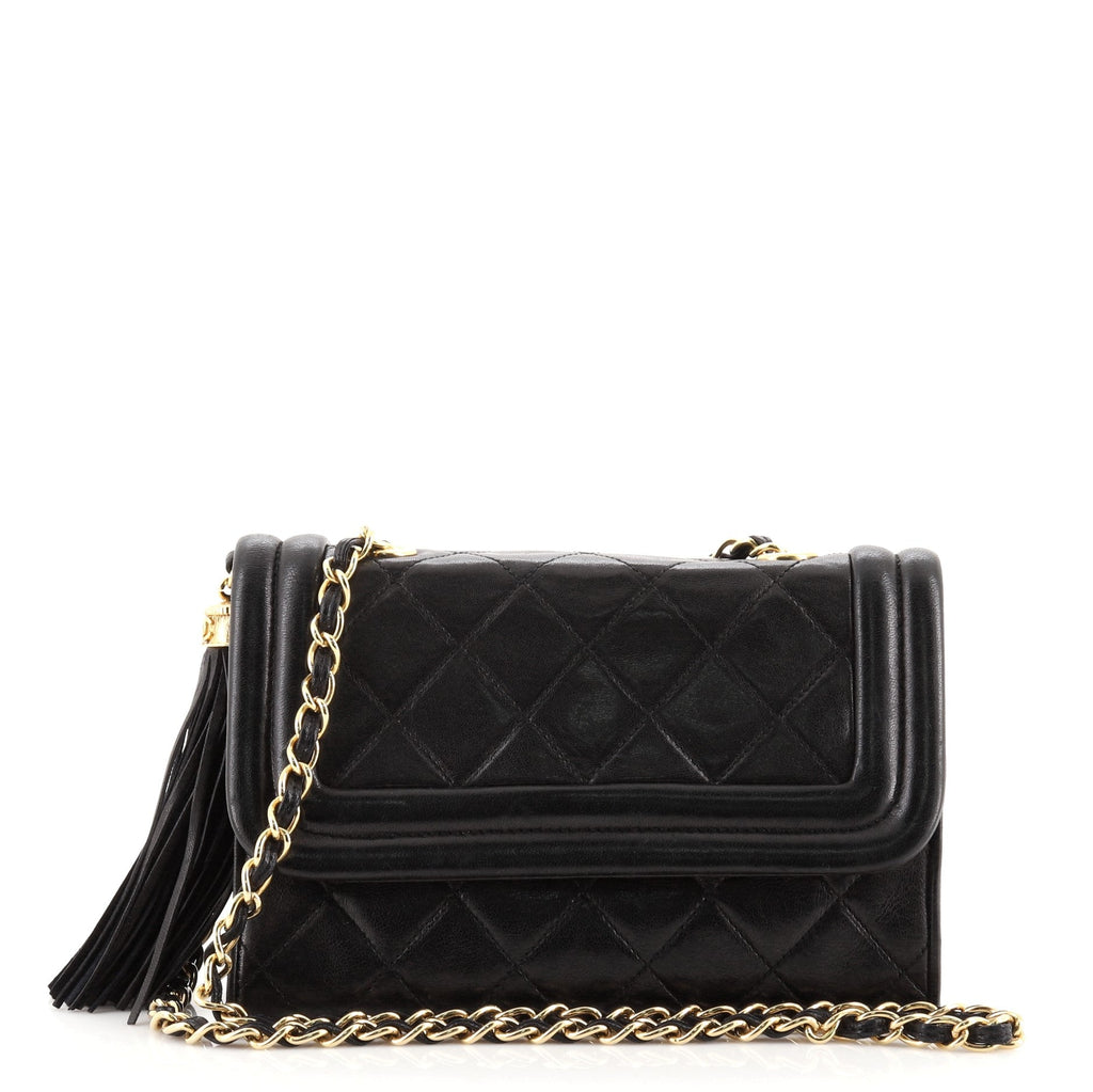 Vintage Tassel Flap Bag Quilted Lambskin Mini