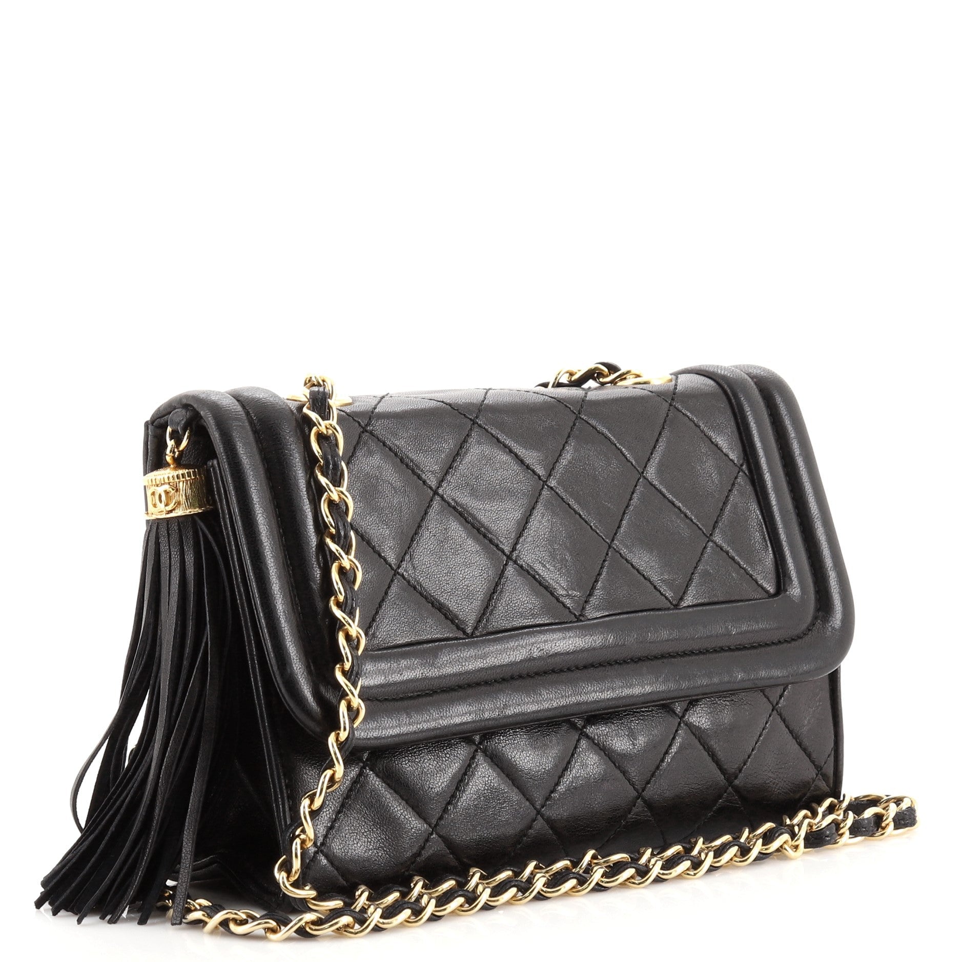 Vintage Tassel Flap Bag Quilted Lambskin Mini