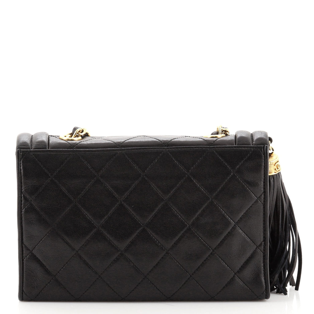 Vintage Tassel Flap Bag Quilted Lambskin Mini