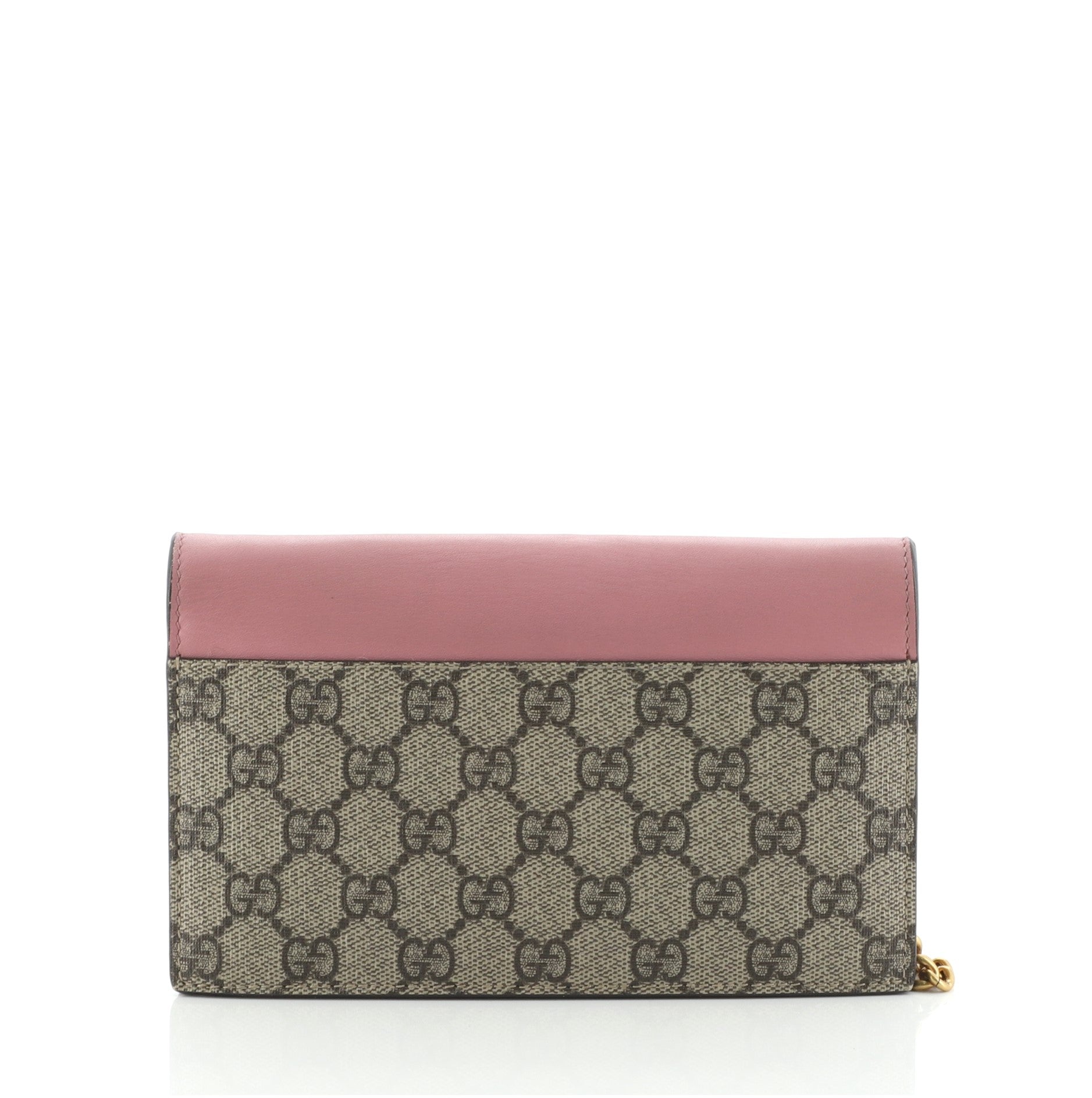 Pearly Wallet on Chain Coated Canvas with Leather Mini