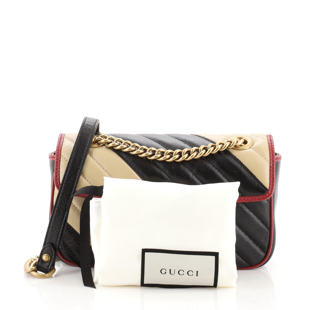 GG Marmont Flap Bag Diagonal Quilted Leather Mini