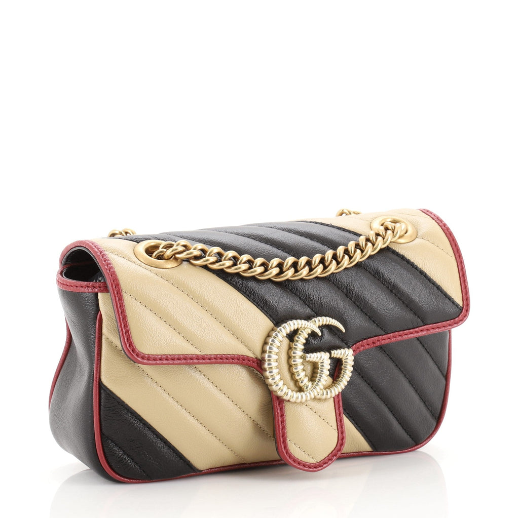 GG Marmont Flap Bag Diagonal Quilted Leather Mini