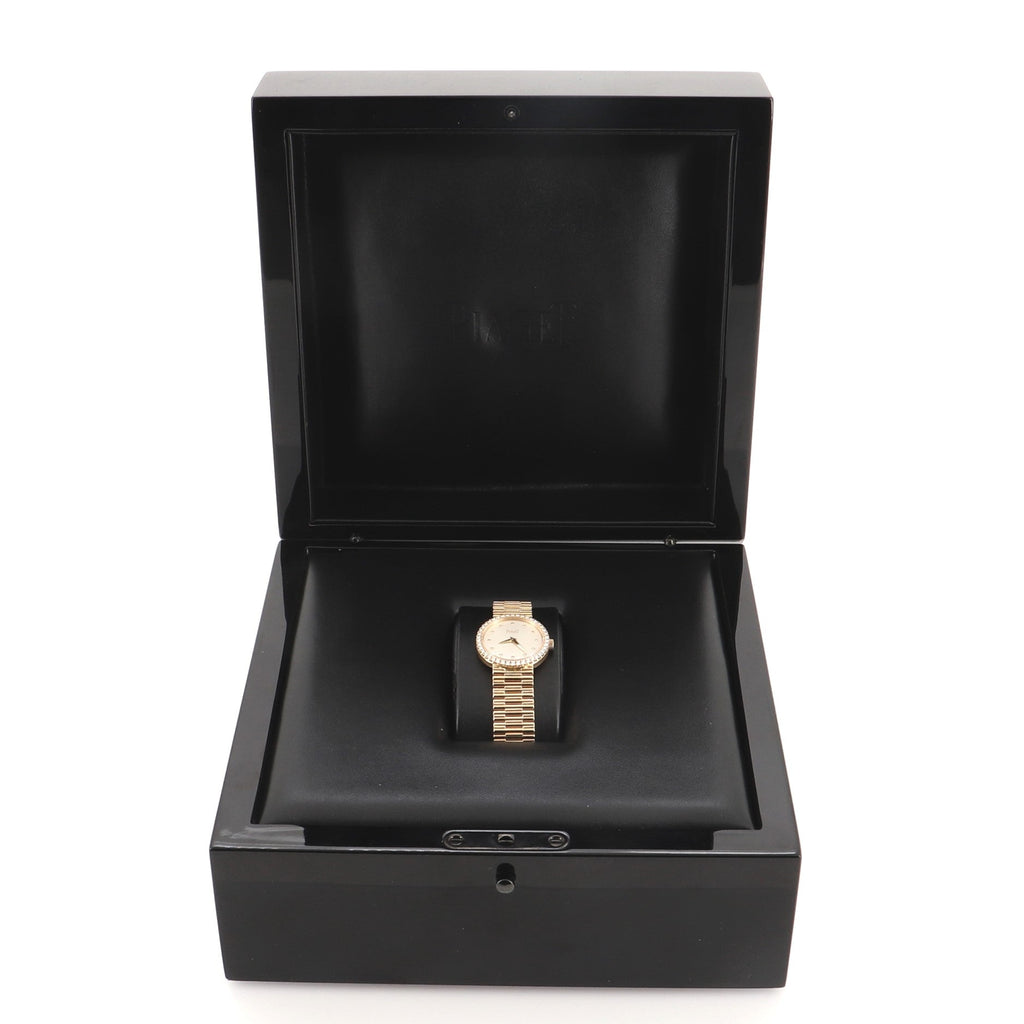 Traditional Manual Watch Rose Gold with Diamond Bezel and Markers 26