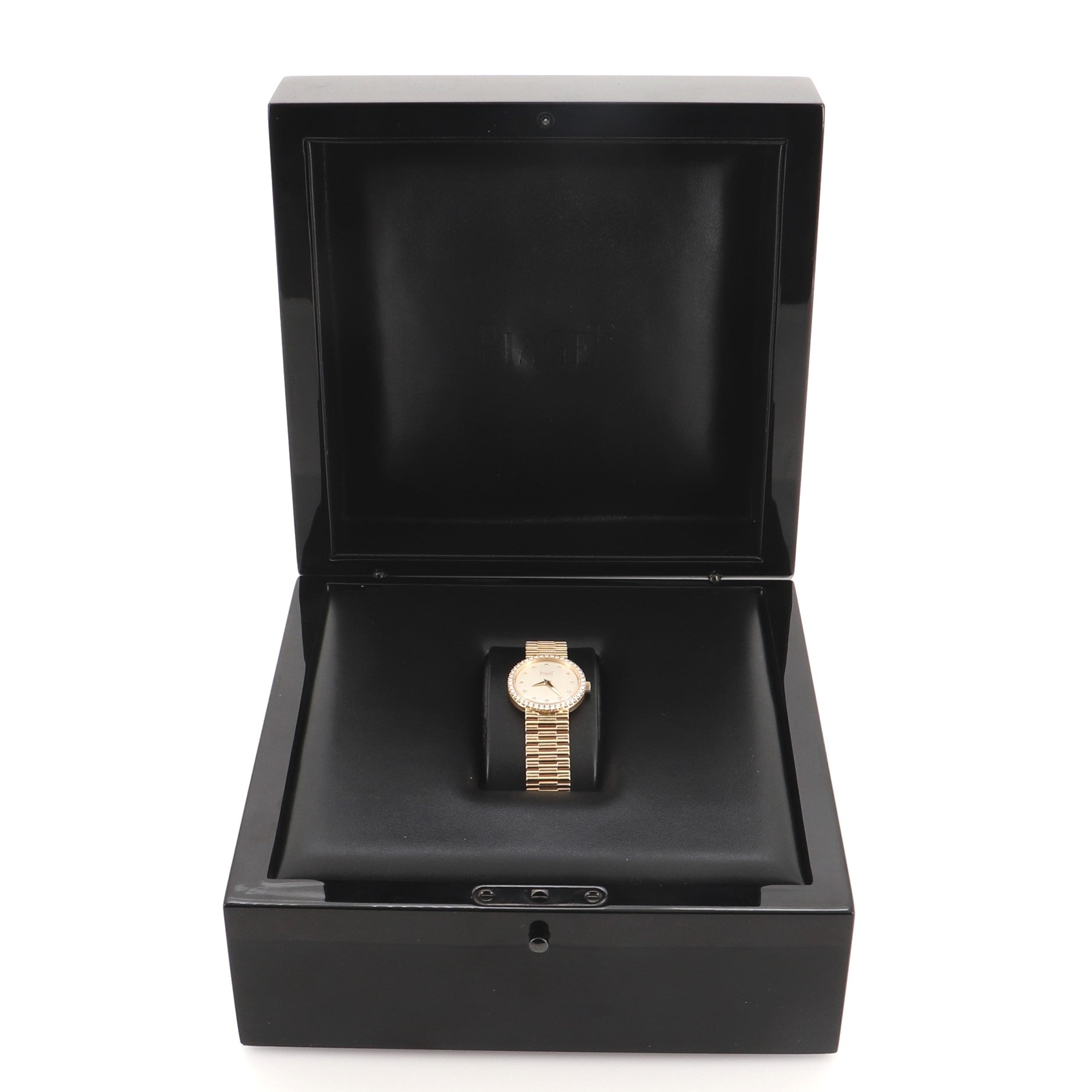 Traditional Manual Watch Rose Gold with Diamond Bezel and Markers 26