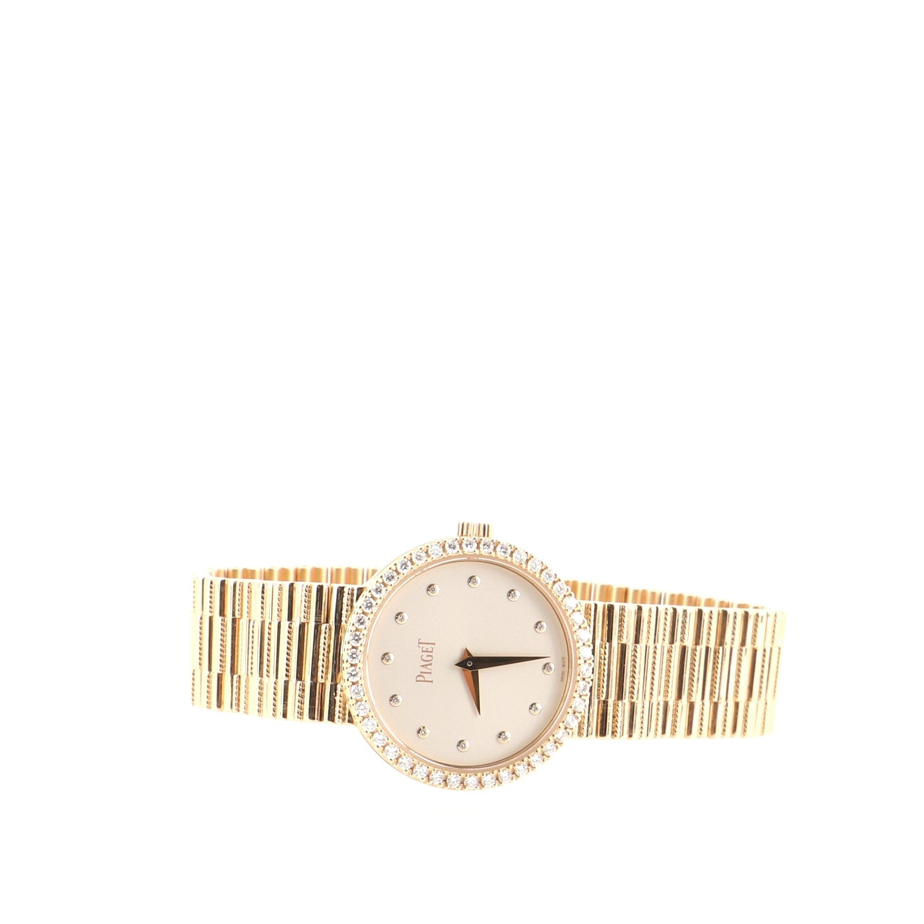 Traditional Manual Watch Rose Gold with Diamond Bezel and Markers 26