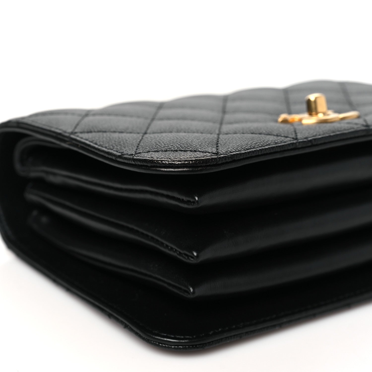Caviar Quilted Mini Top Handle Flap Black