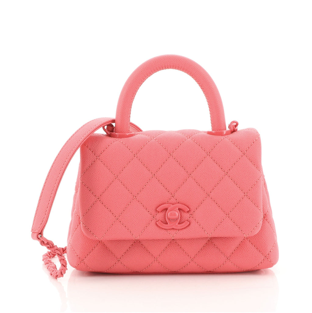 Coco Top Handle Bag Quilted Caviar Extra Mini