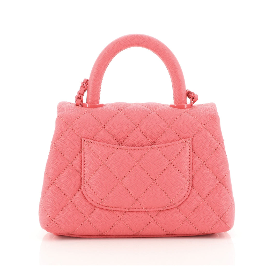 Coco Top Handle Bag Quilted Caviar Extra Mini