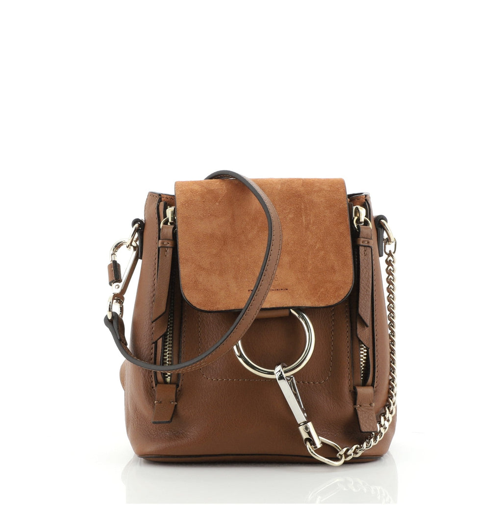 Faye Backpack Leather and Suede Mini