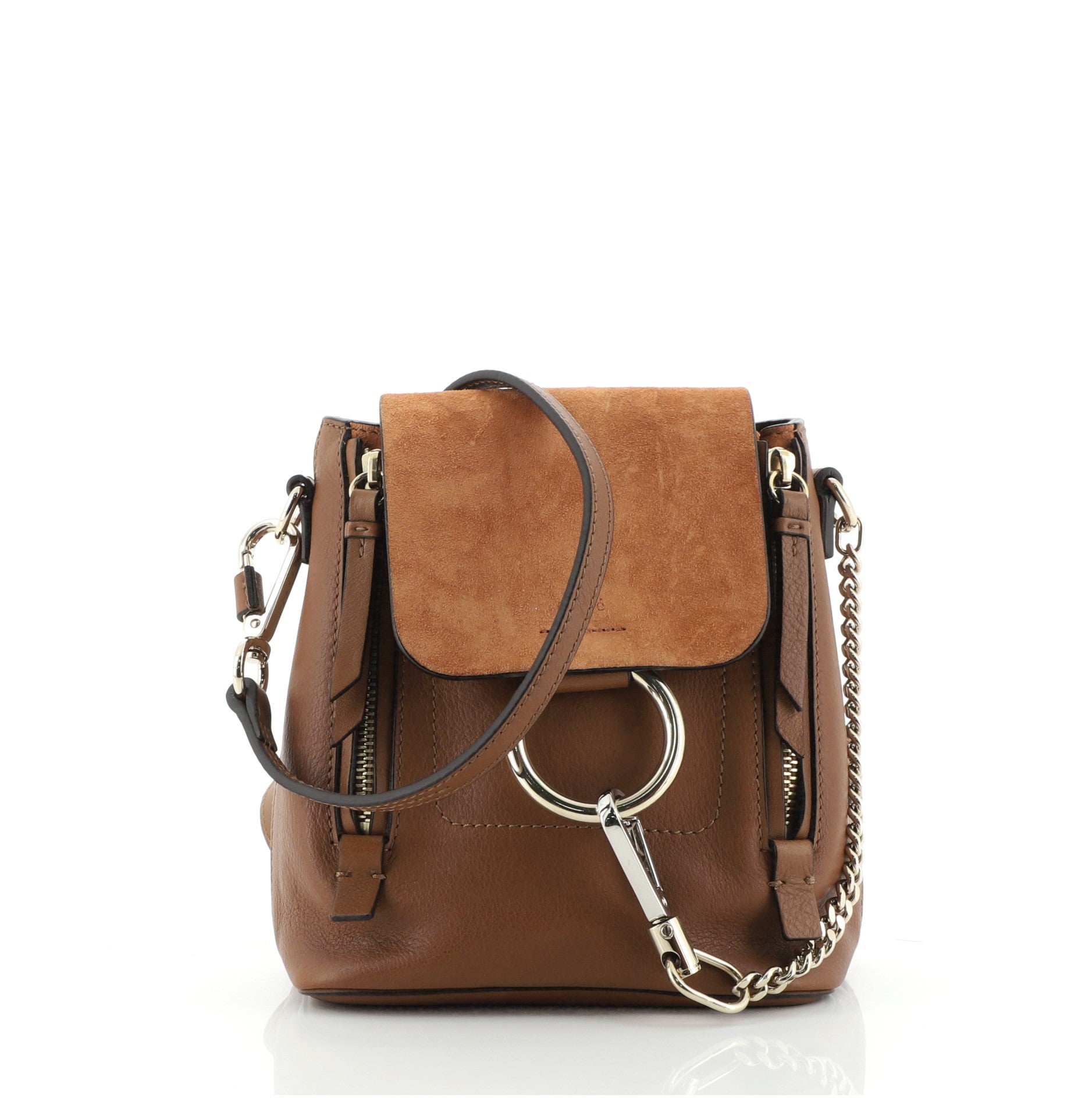 Faye Backpack Leather and Suede Mini