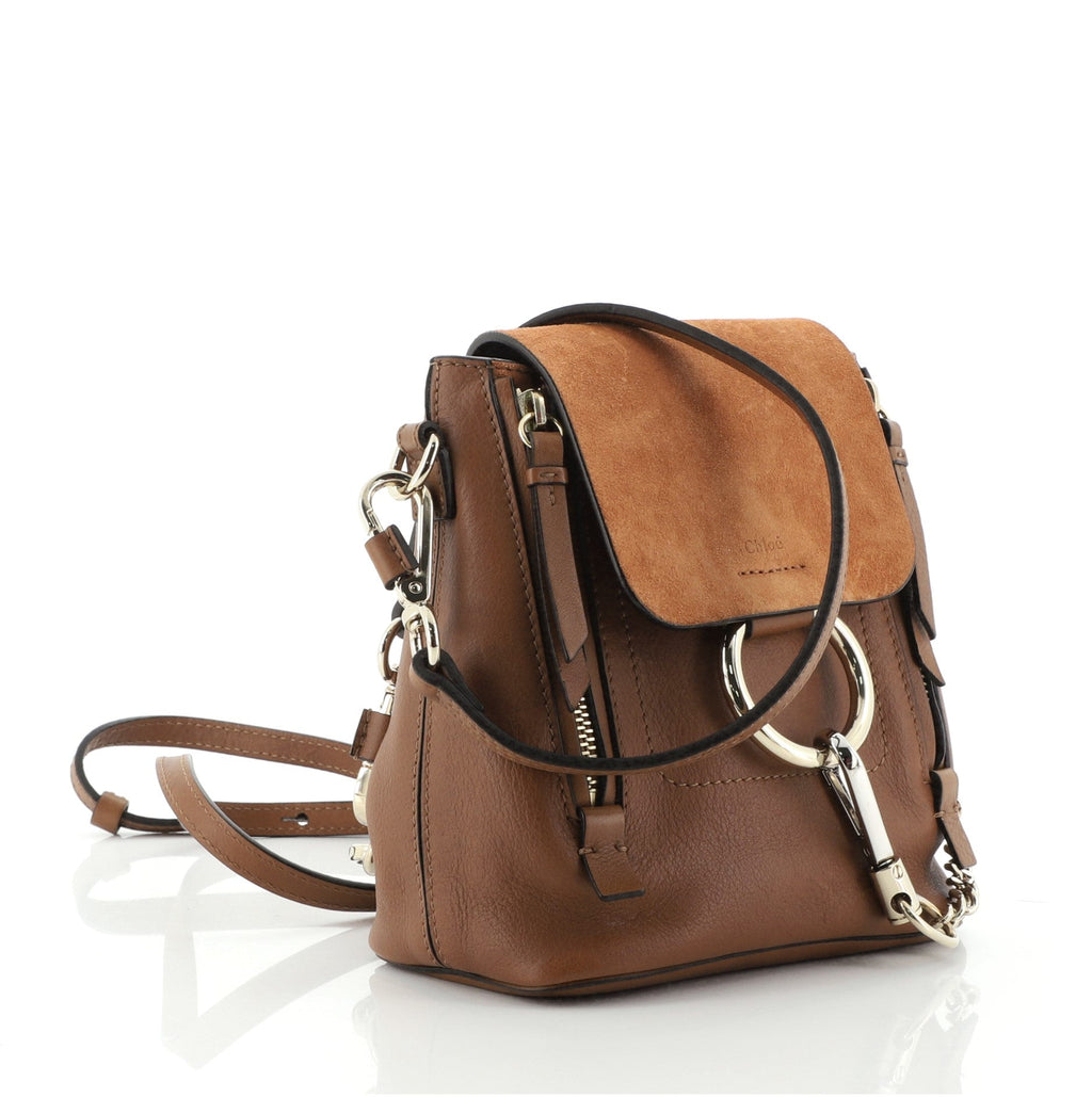 Faye Backpack Leather and Suede Mini
