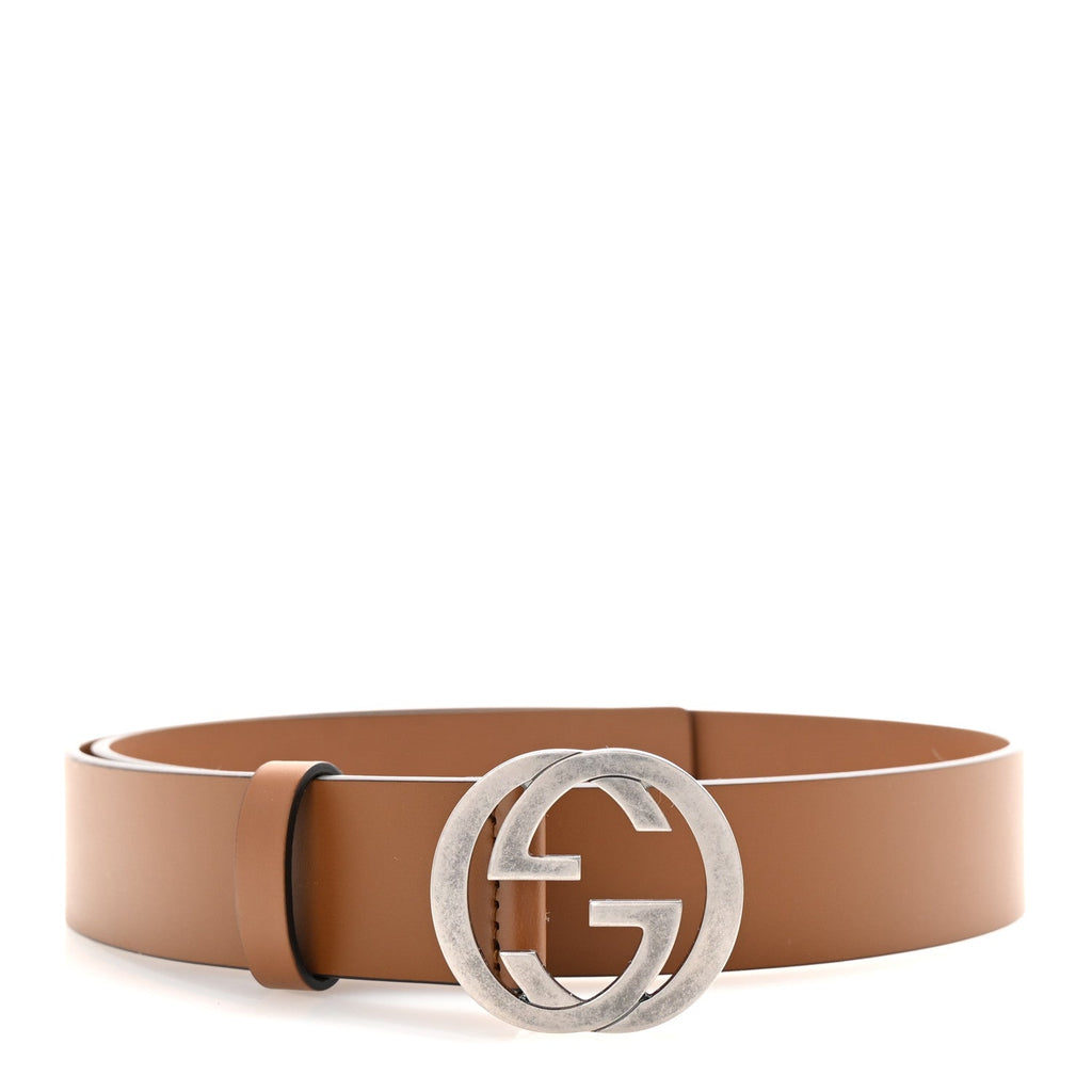 Selleria Calfskin Mens Interlocking G 37mm Belt 85 34 Cuir