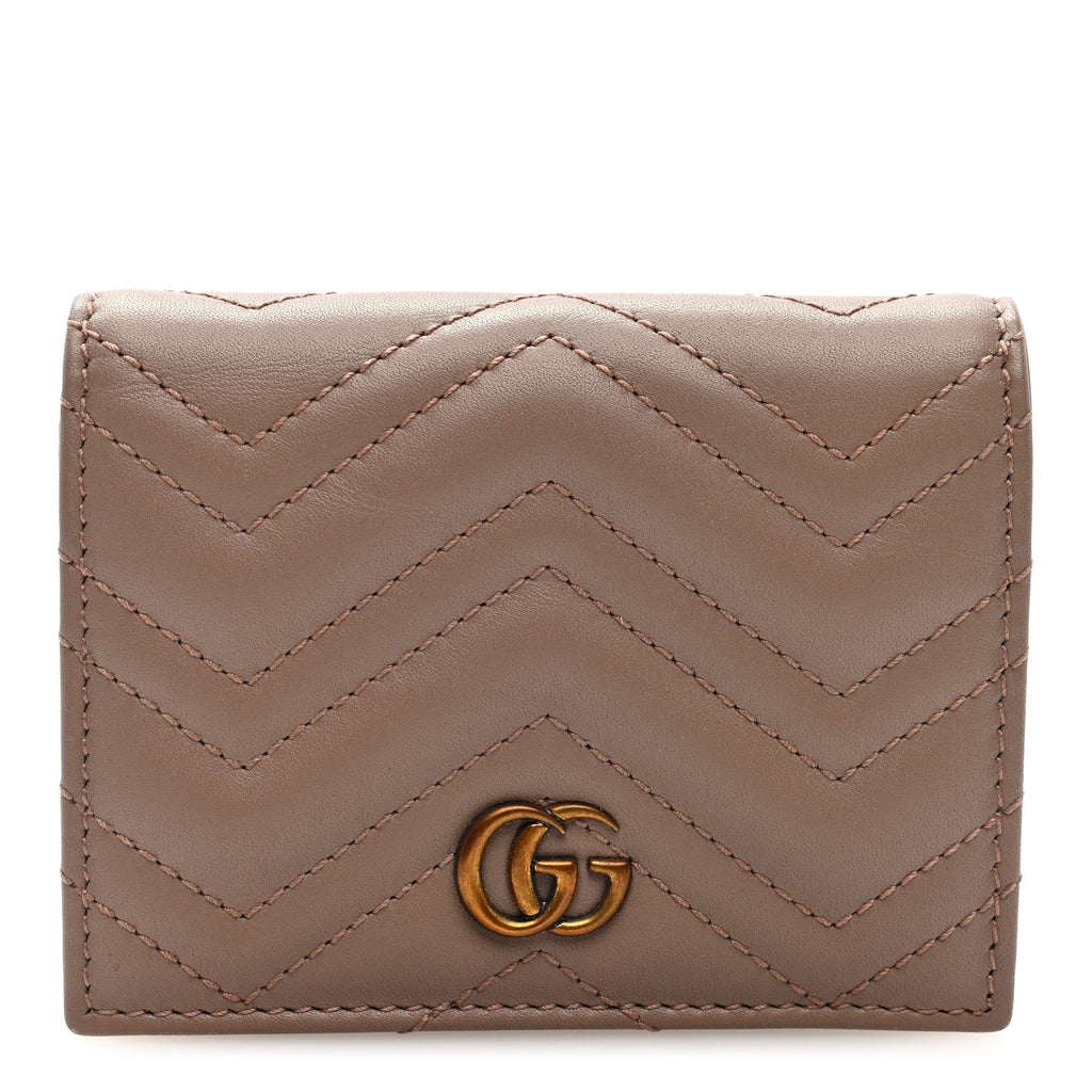 Calfskin Matelasse GG Marmont  Case Wallet Porcelain Rose