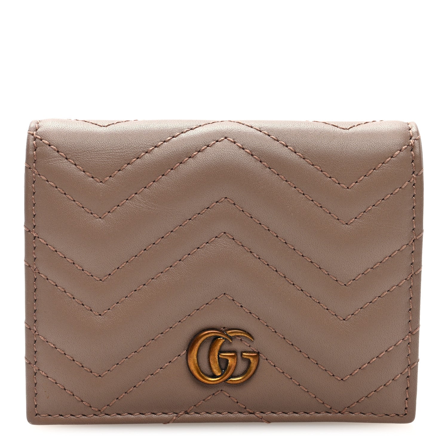 Calfskin Matelasse GG Marmont  Case Wallet Porcelain Rose