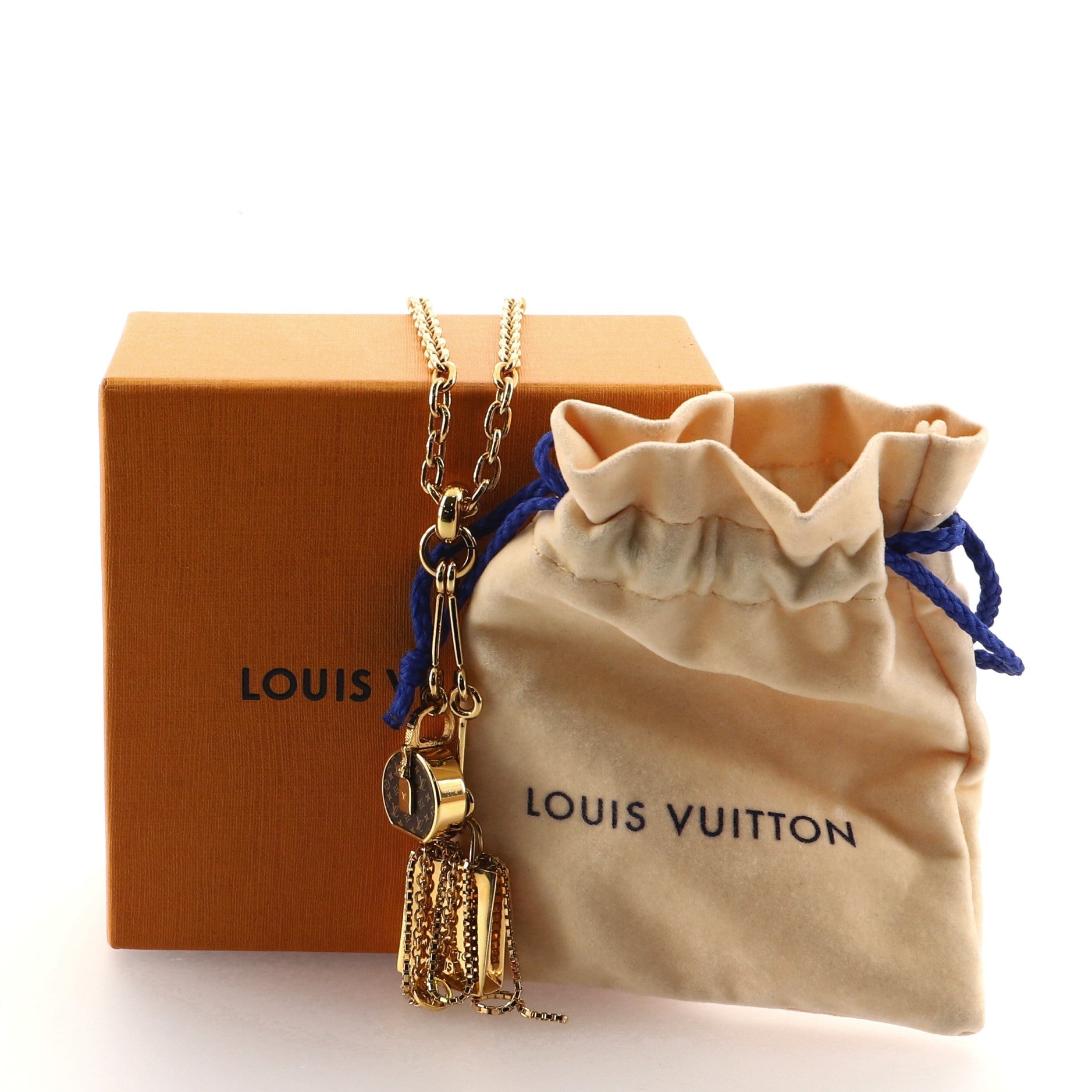 Mini LV Boite Chapeau Chain Necklace Metal withe Enamel