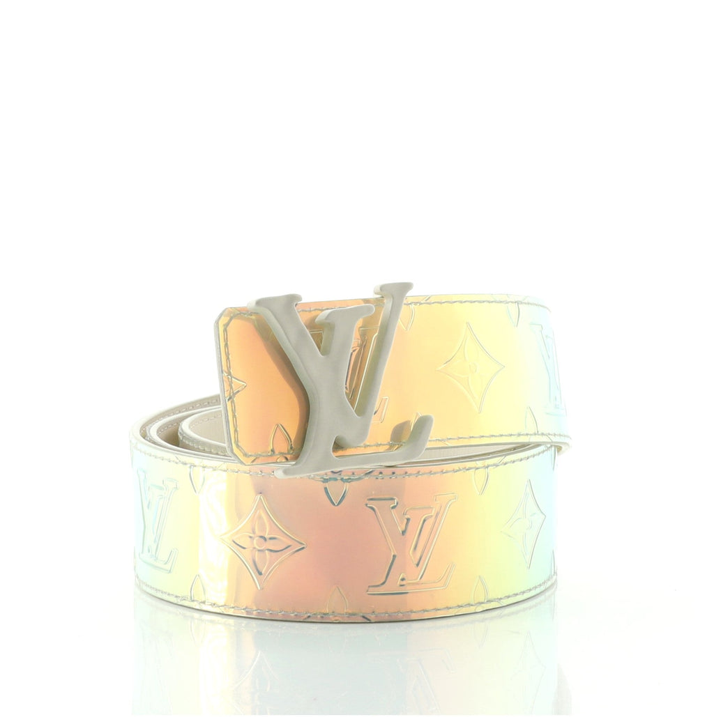 LV Shape Belt Limited Edition Monogram Prism PVC Wide 90