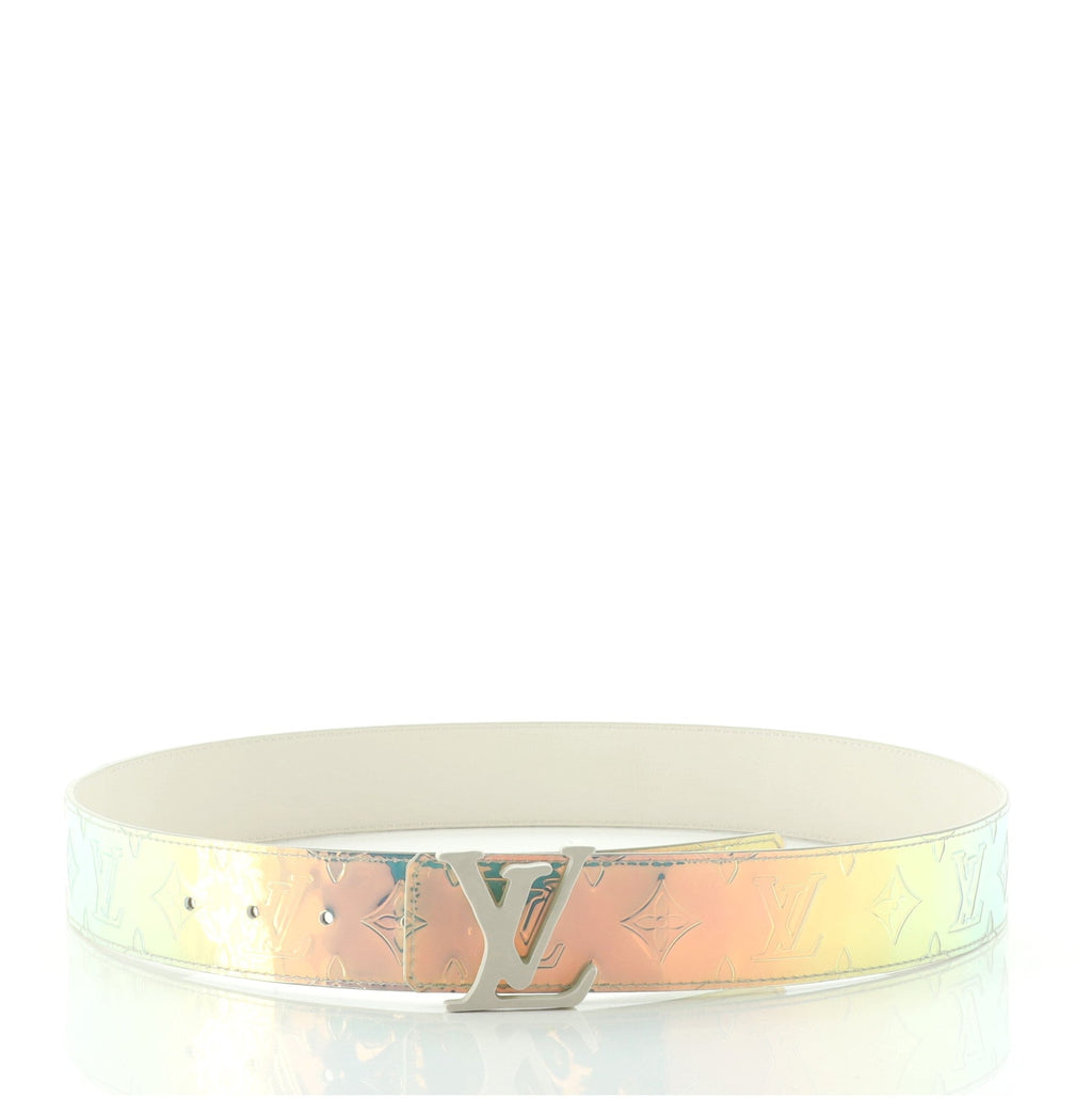 LV Shape Belt Limited Edition Monogram Prism PVC Wide 90