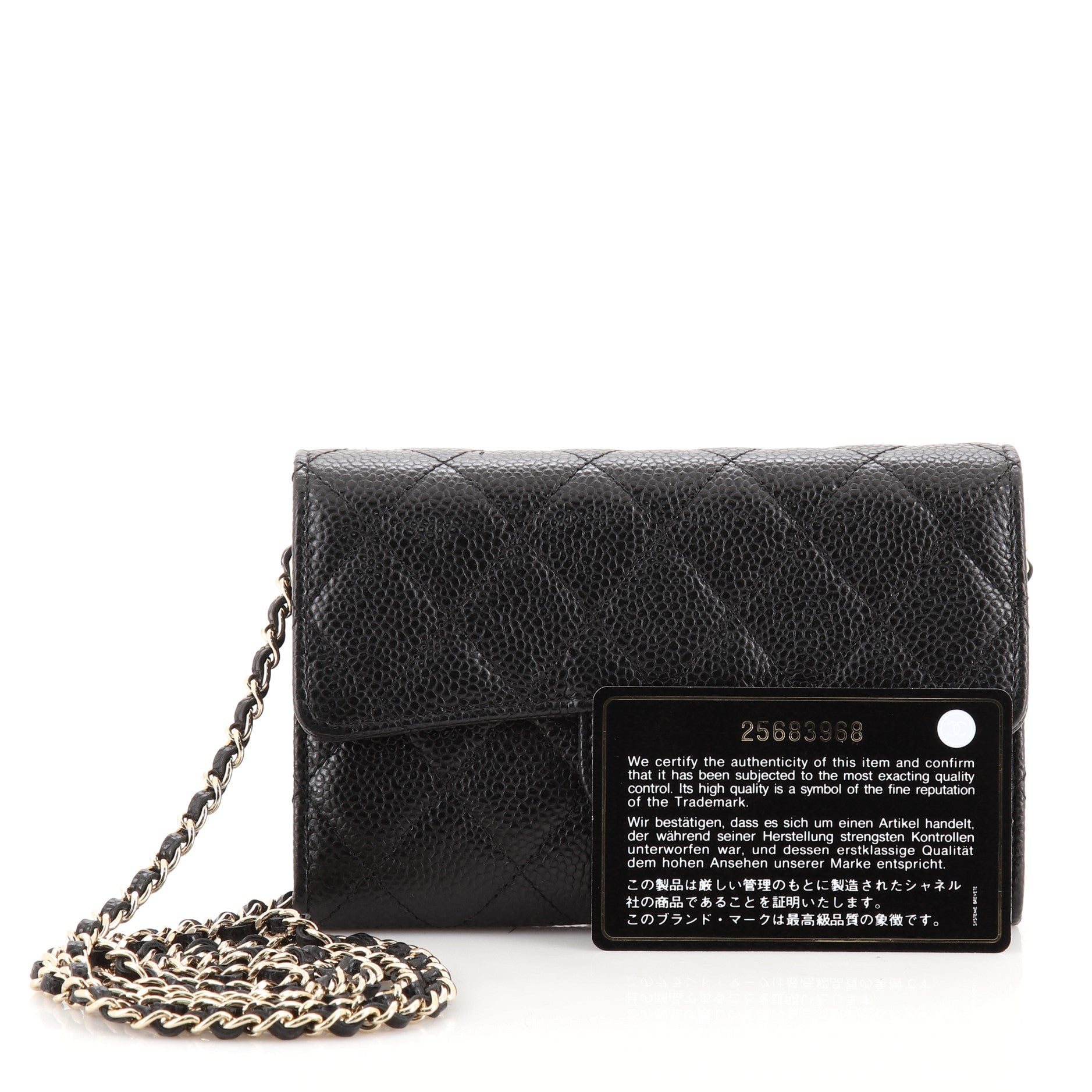 Classic Flap Wallet Crossbody Bag Quilted Caviar Mini