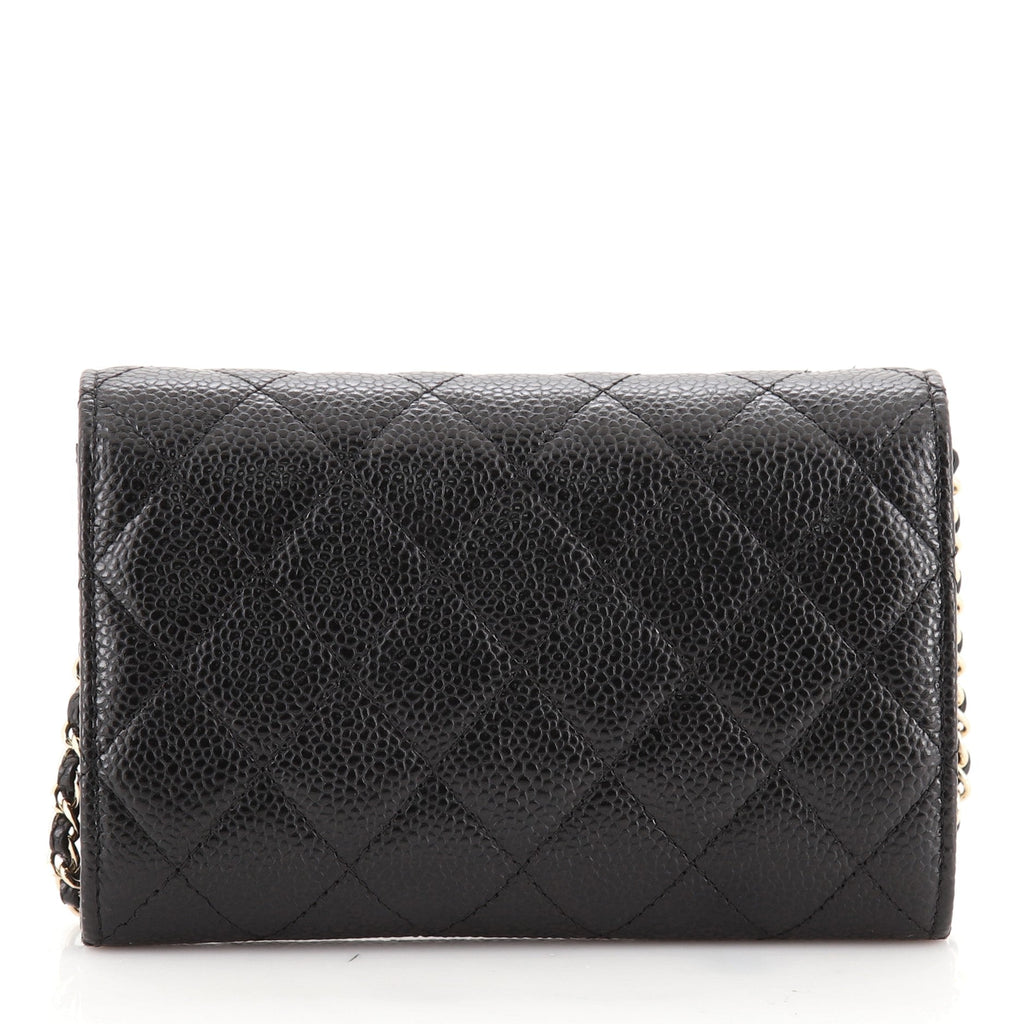 Classic Flap Wallet Crossbody Bag Quilted Caviar Mini