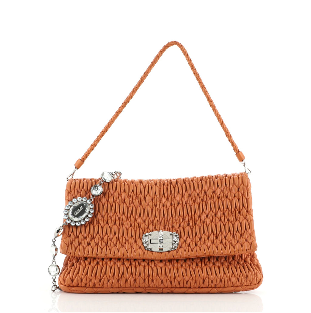 Crystal Clutch Matelasse Leather Large