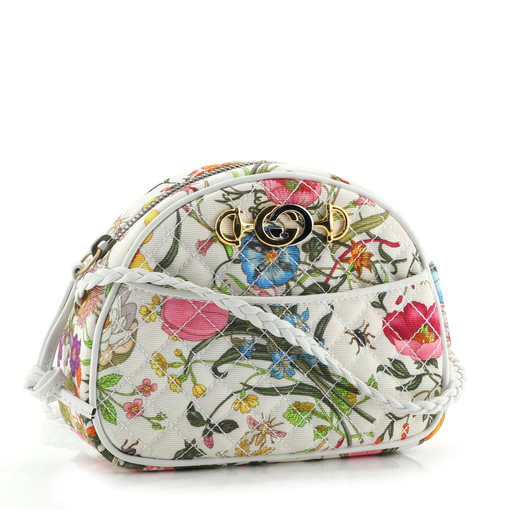 Trapuntata Camera Shoulder Bag Quilted Flora Canvas	 Mini