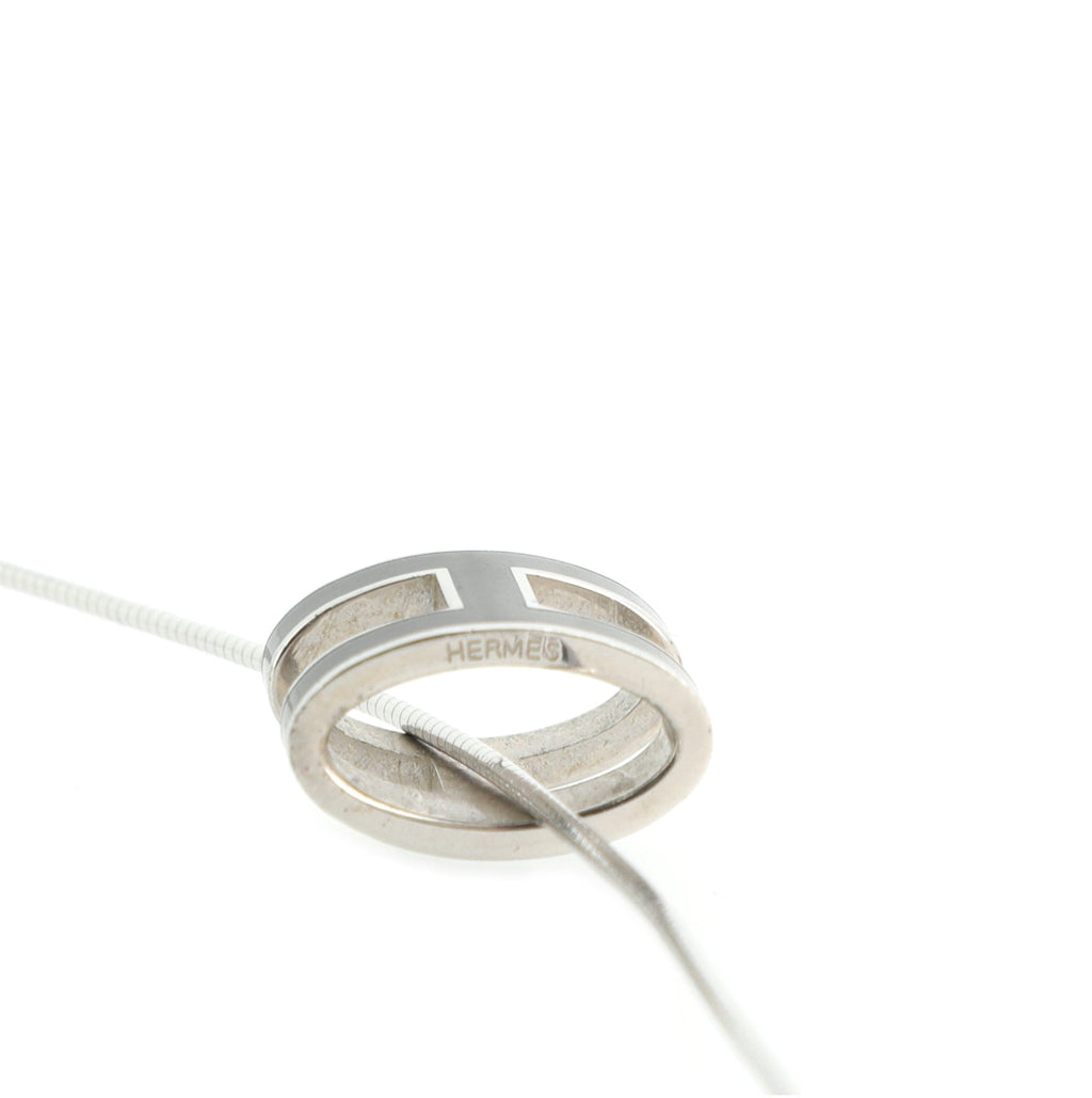 Pop H Pendant Cord Necklace Metal and Enamel