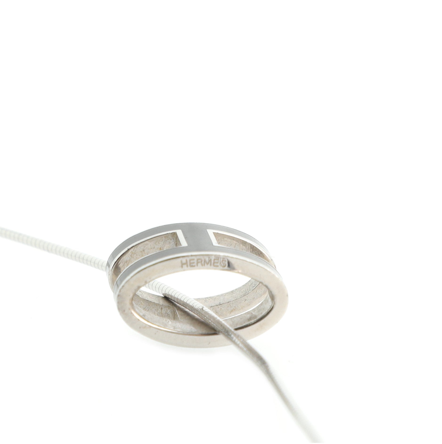 Pop H Pendant Cord Necklace Metal and Enamel