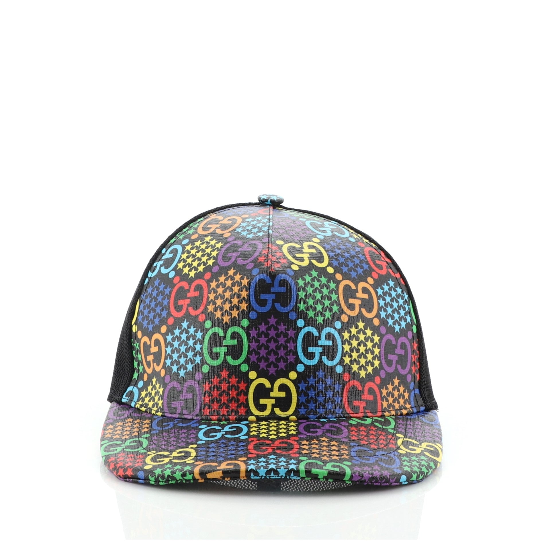 Baseball Cap Psychedelic Print GG Coated Canvas Large