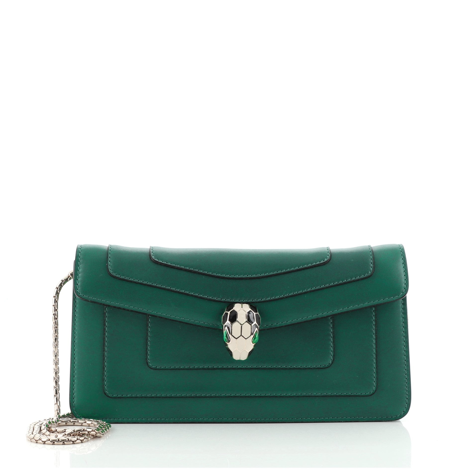 Serpenti Forever Chain Clutch Leather