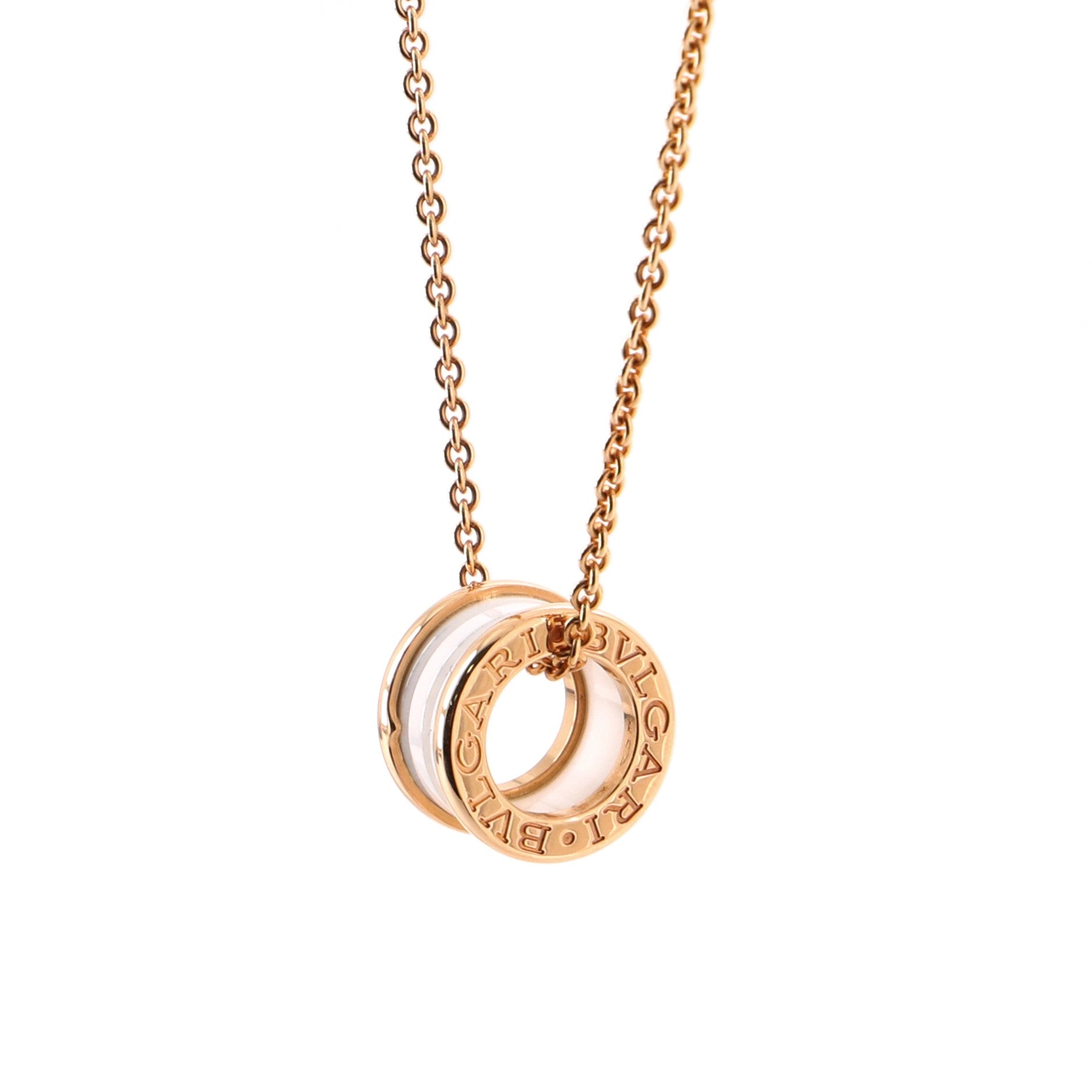 B.Zero1 Pendant Necklace 18K Rose Gold and Ceramic