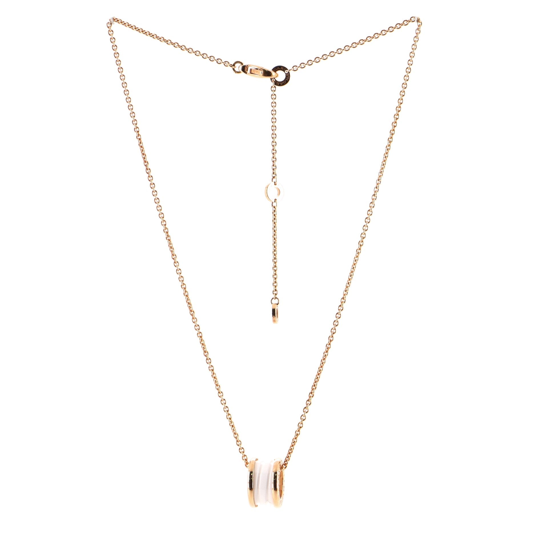 B.Zero1 Pendant Necklace 18K Rose Gold and Ceramic